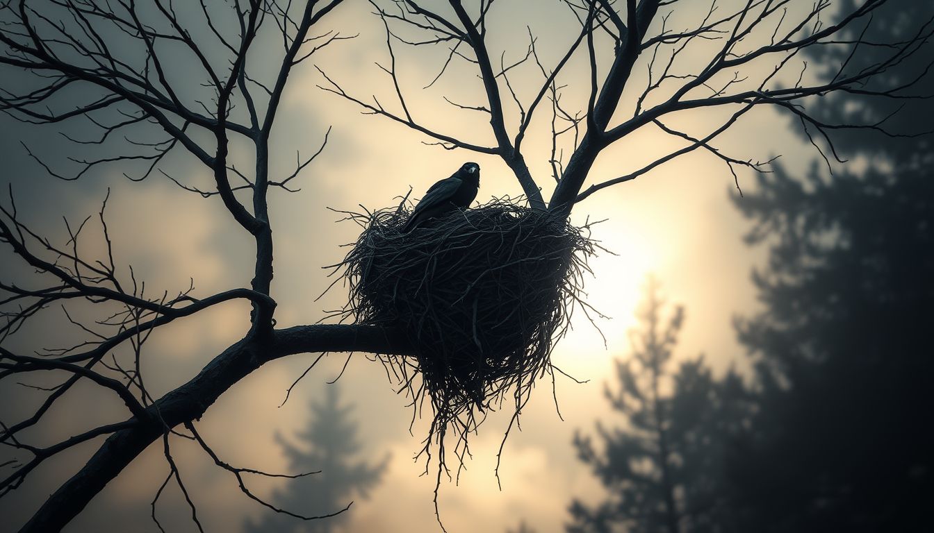 A varjú fészek álomban az otthon és védelem szimbóluma.