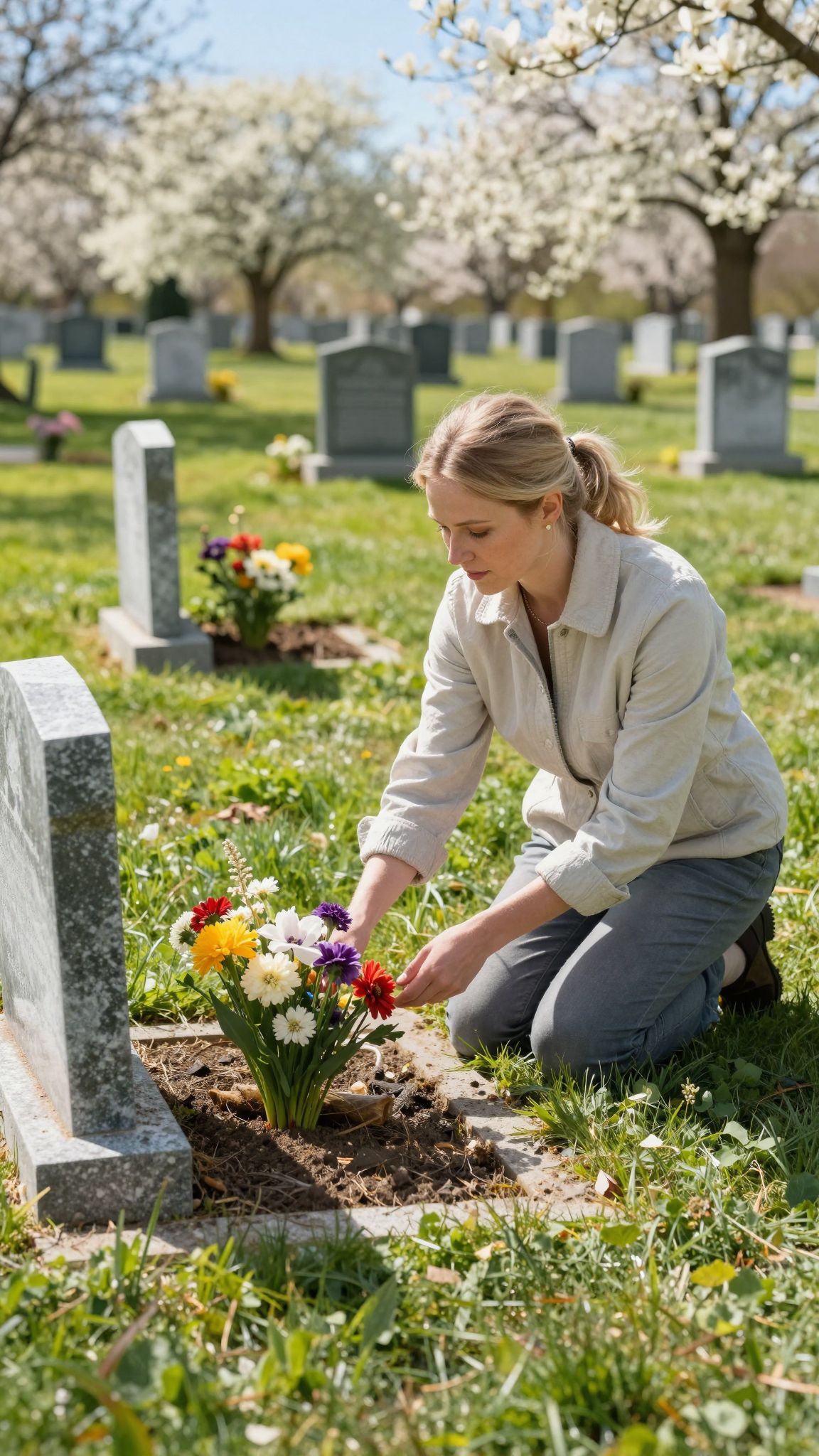 A temető virágainak ültetése a lélek tisztulását és az emlékek megőrzését szimbolizálja az élet körforgásában.