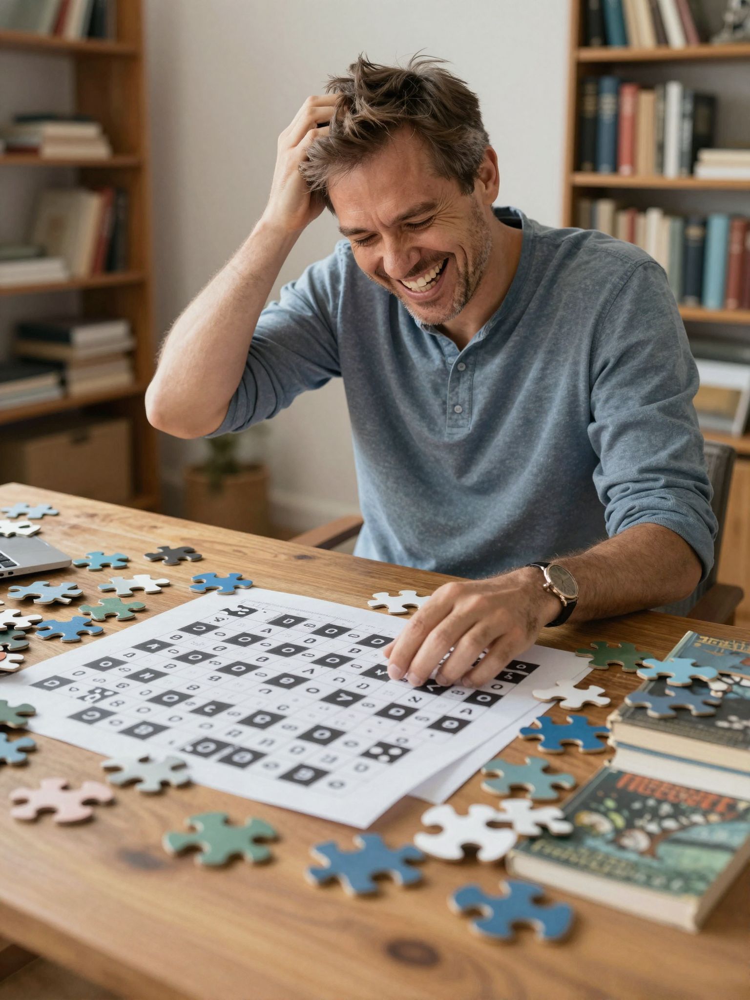 A humoros vagy abszurd rejtvény álomban a tudatalatti könnyedségét és a váratlan megoldások varázsát jelzi.