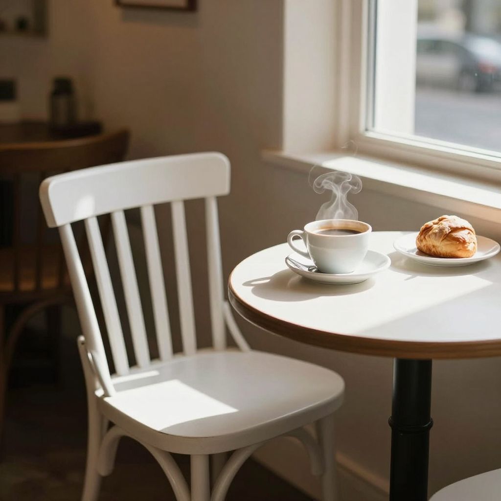 A kávéházi szék álma a megérkezés és a kapcsolódás mély vágyát tükrözi, telve titkokkal és emlékekkel.