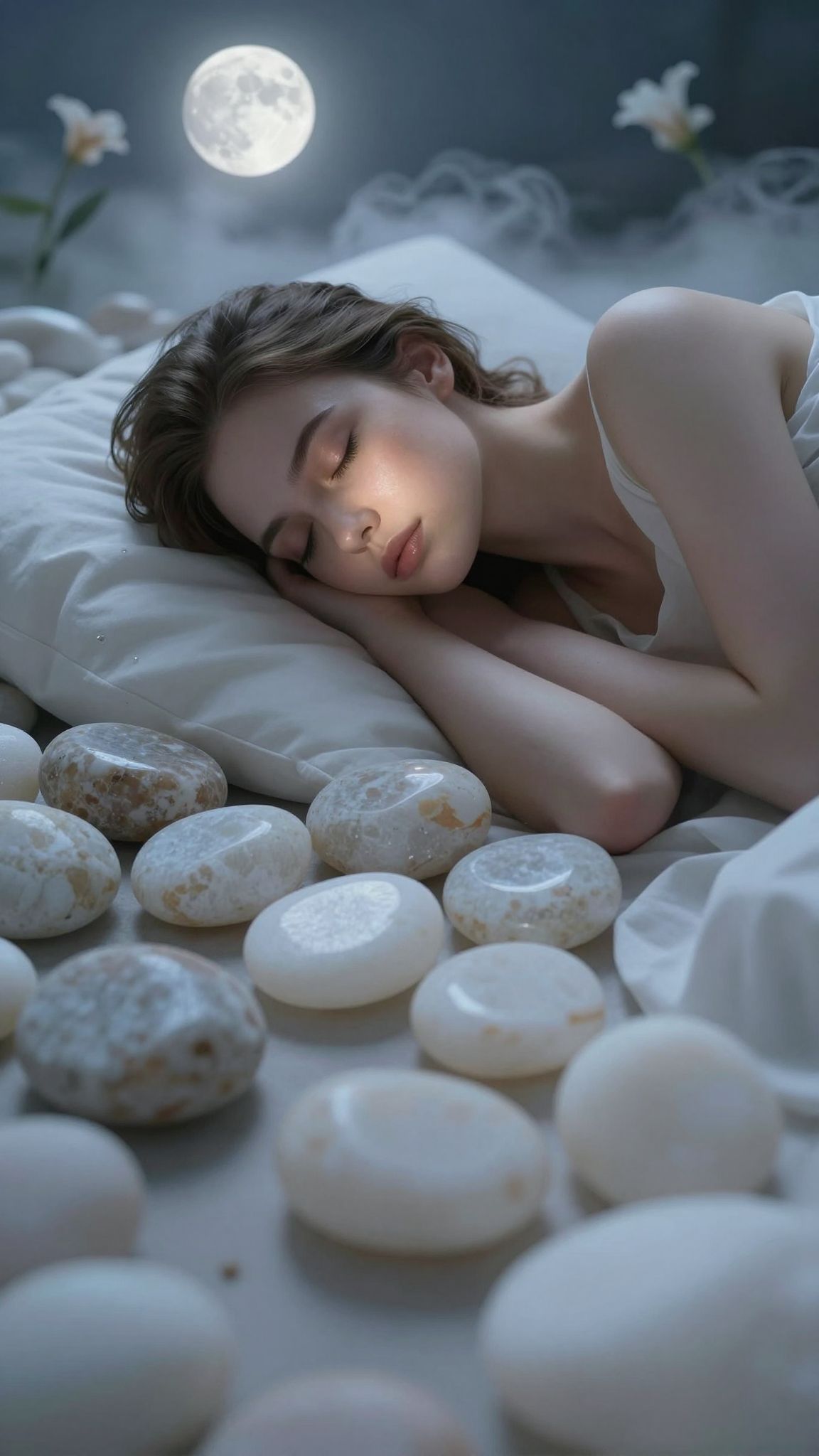 Az álomban megjelenő sima, csiszolt sziklák a belső béke és az érzelmi harmónia keresését szimbolizálják.