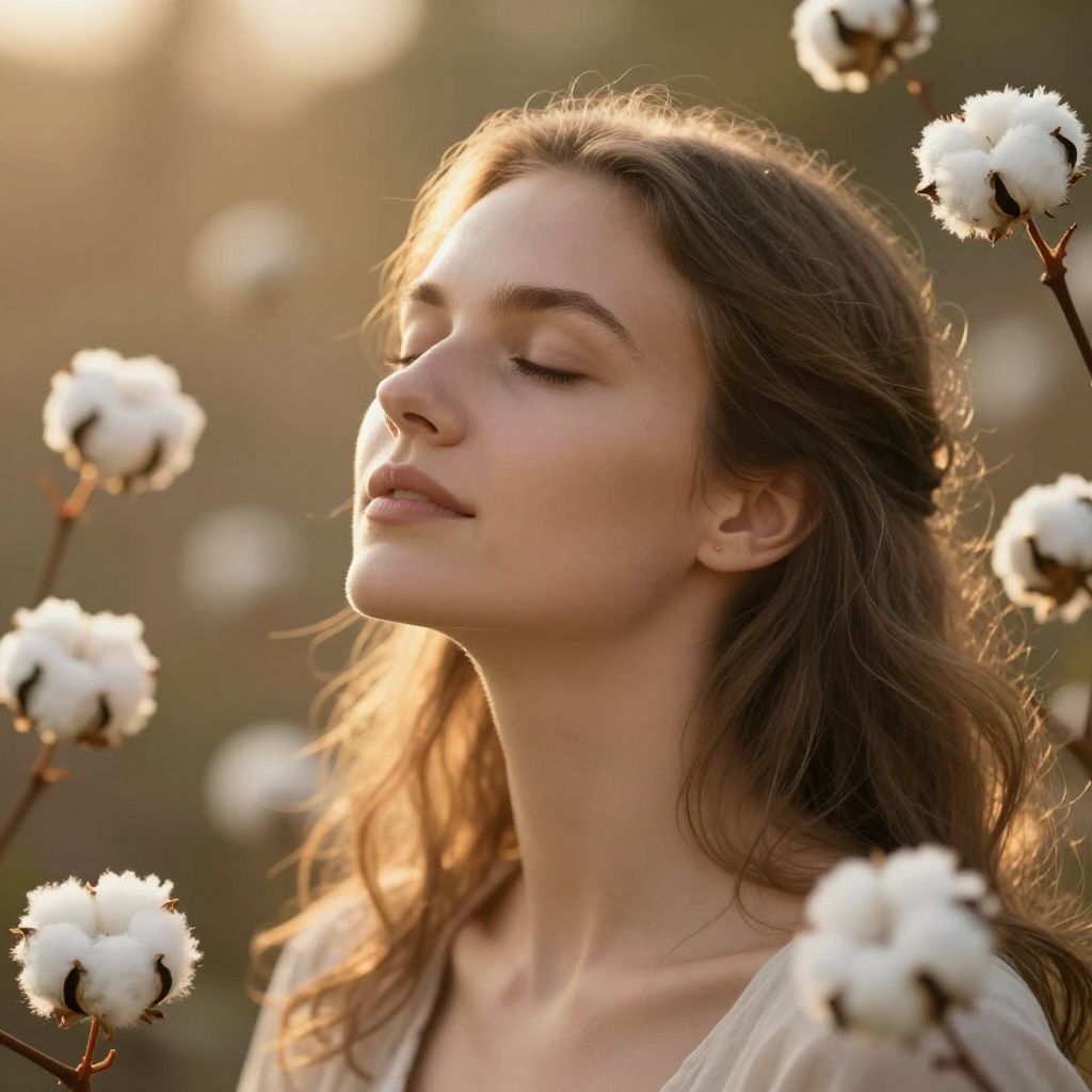 A gyapotvirág puhán ölel, mint a lélek, mely a spiritualitás fényén át reményt és megvilágosodást kap.