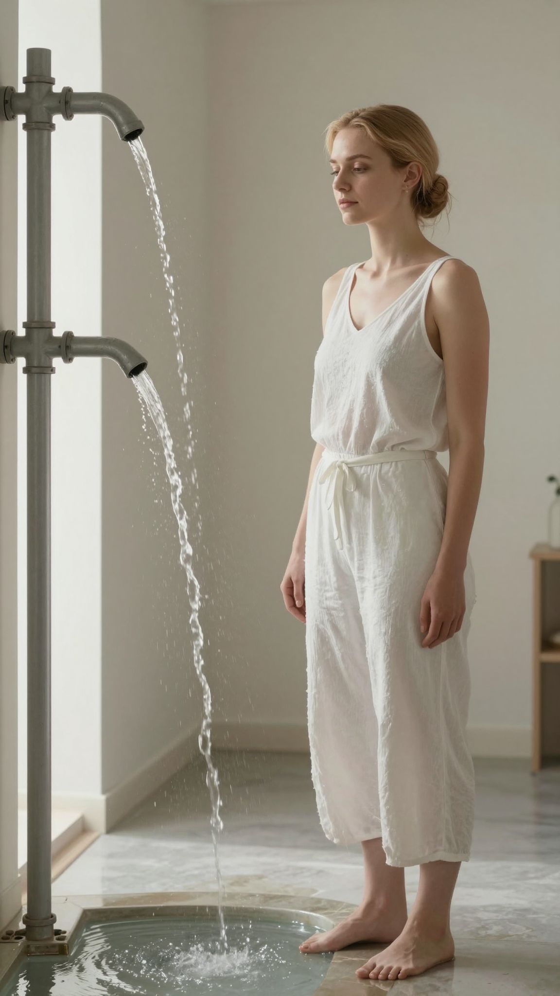 A vízvezeték álomban a tiszta víz áramlása a lélek megújulását, spirituális megtisztulást jelzi, új kezdetek ígéretével.