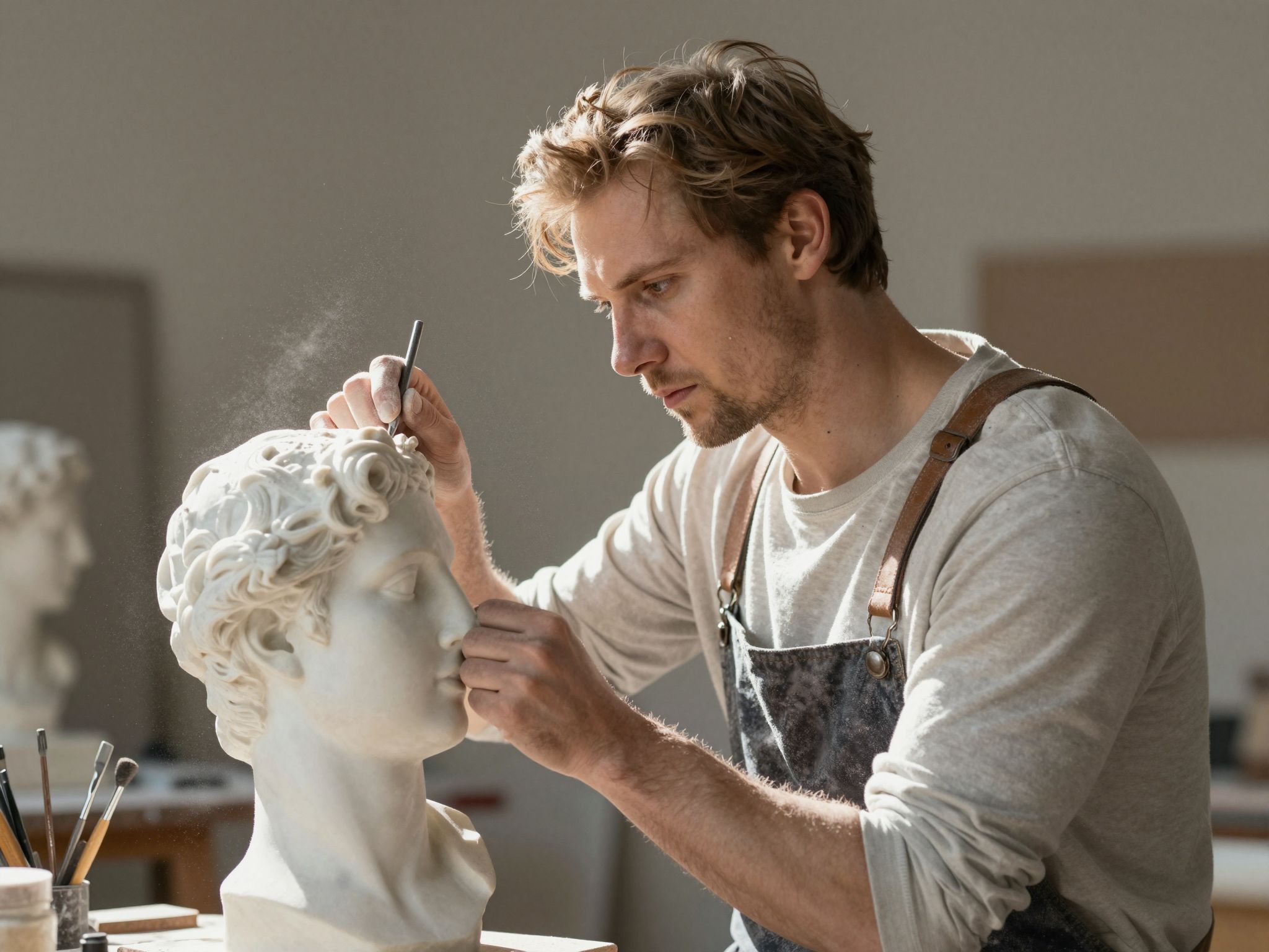 A szobrász álma mélyen szimbolizálja a belső átalakulást, ahol alakot ölt a lélek titkos vágya.