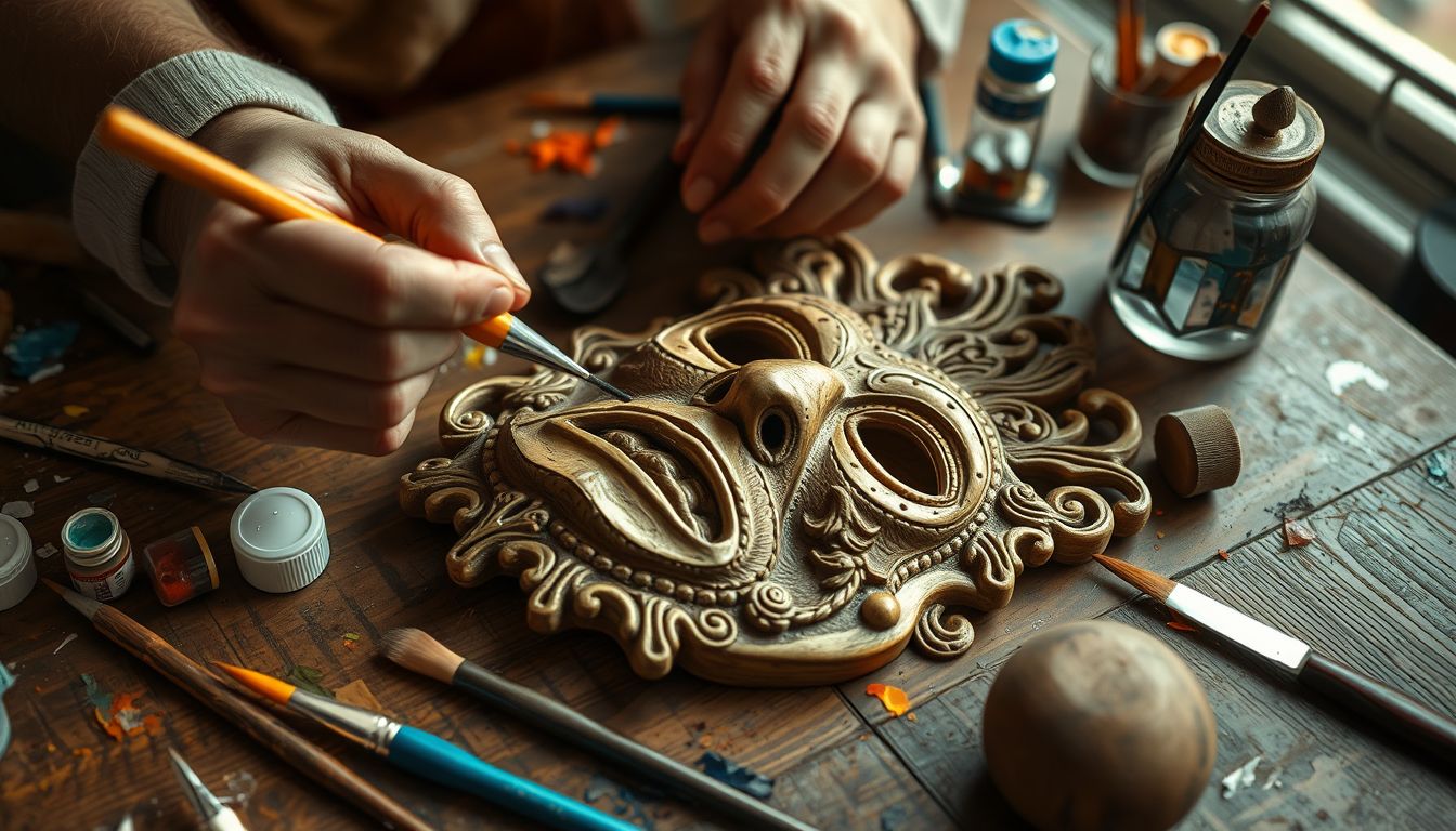 Az álarc festése önkifejezés és belső átalakulás jelképe.