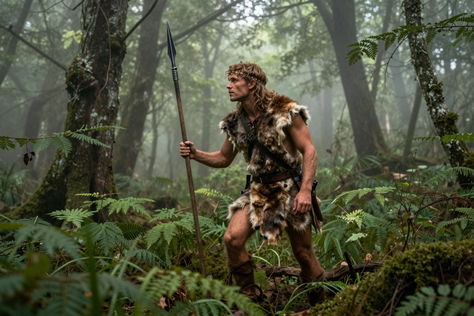 Az ősember vadász képzelete a bátorságot és a túlélés vágyát szimbolizálja, mélyen belénk ivódott ösztönöket ébresztve.