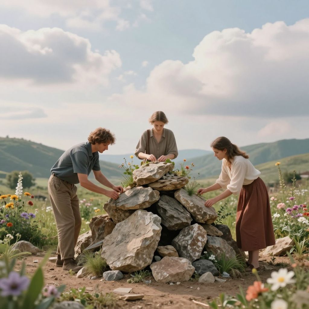 Álmainkban a sziklák az erőt és a stabilitást jelképezik, titkos vágyaink szilárd alapjait formálva.