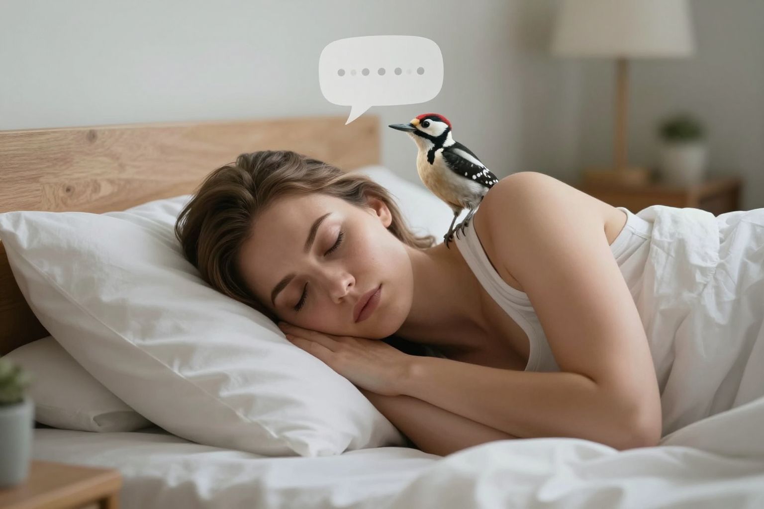 A harkály kopogása az álomban rejtett üzenetet hordoz, mely figyelmeztet a belső ébredés és megújulás közelgő pillanatára.