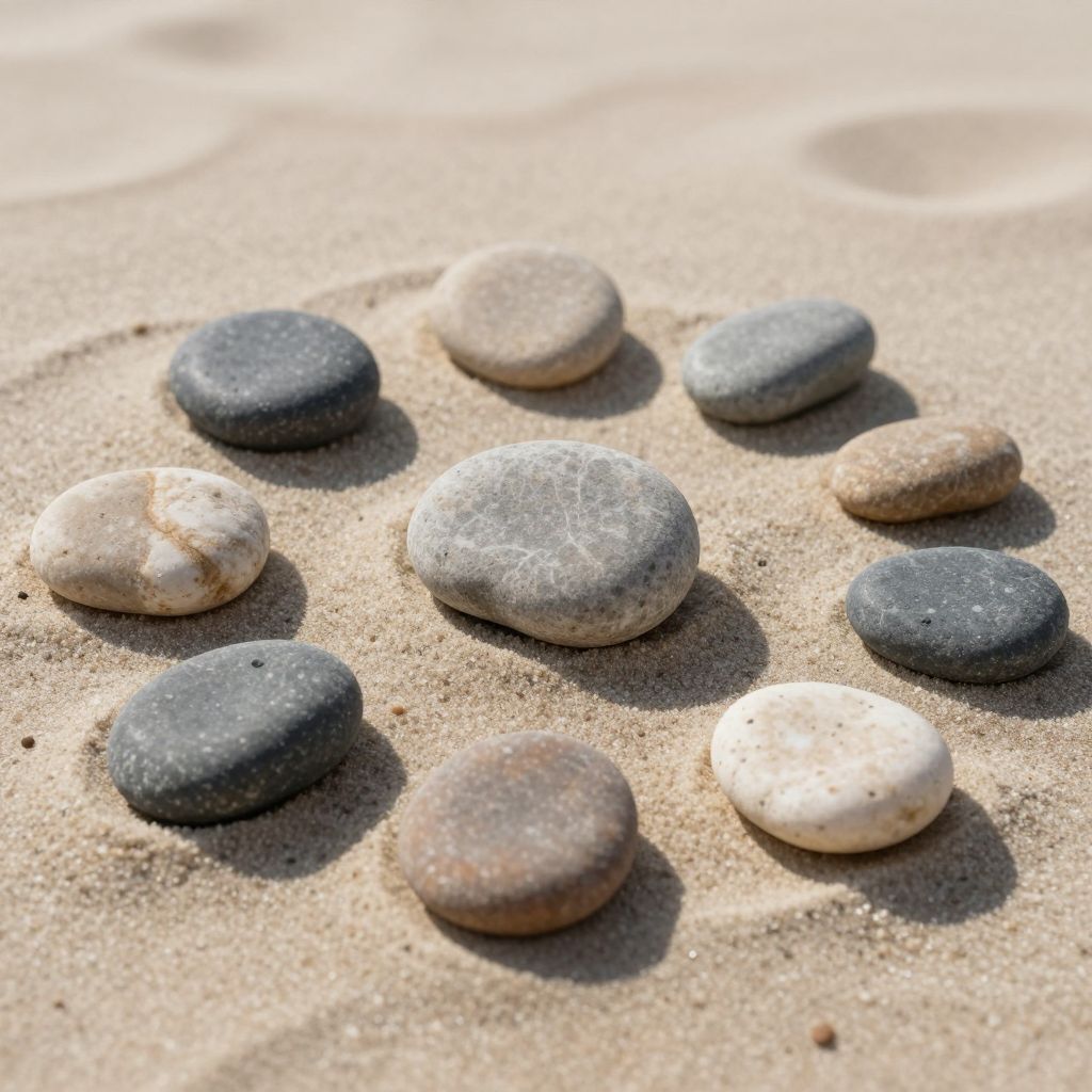 A kövek álomban a belső erőt és a változatlan időt jelképezik, misztikus tudás kapuját nyitva meg.