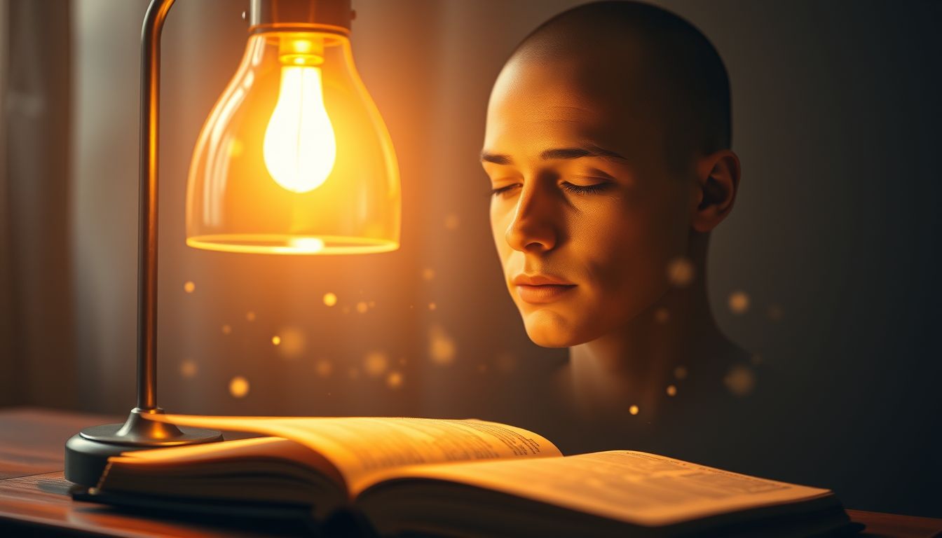 A lámpa az éberség és belső világítás szimbóluma.