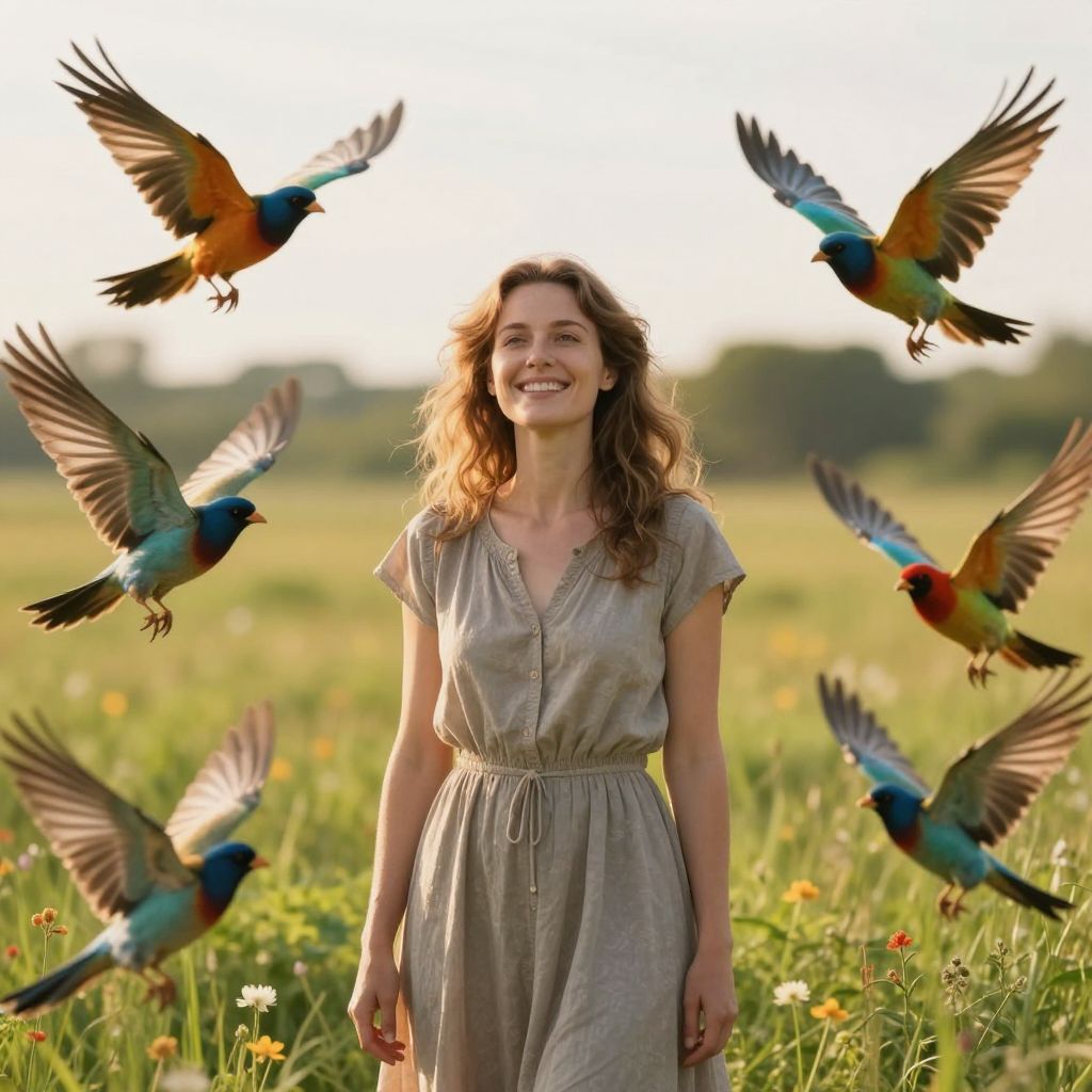 A madarak éneke álomban a lélek boldogságát és a bőség szellemi harmóniáját hozza el, megnyitva a szív kapuit.