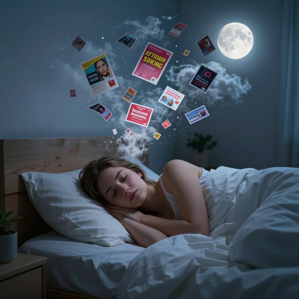 A reklámok álombeli tükröződése felfedi vágyaink és félelmeink rejtett mélységeit, lejegyezve a lélek titkos vágyálmait.