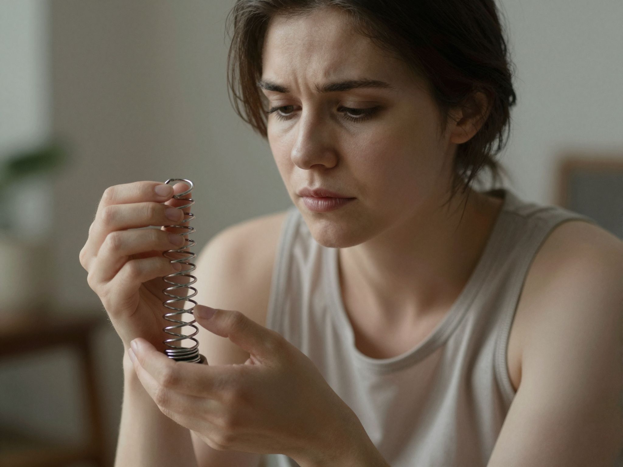 A rugó titokzatos módon a lélek feszültségeit rejti, mint egy elrejtett vágy, ami felszínre törhet.