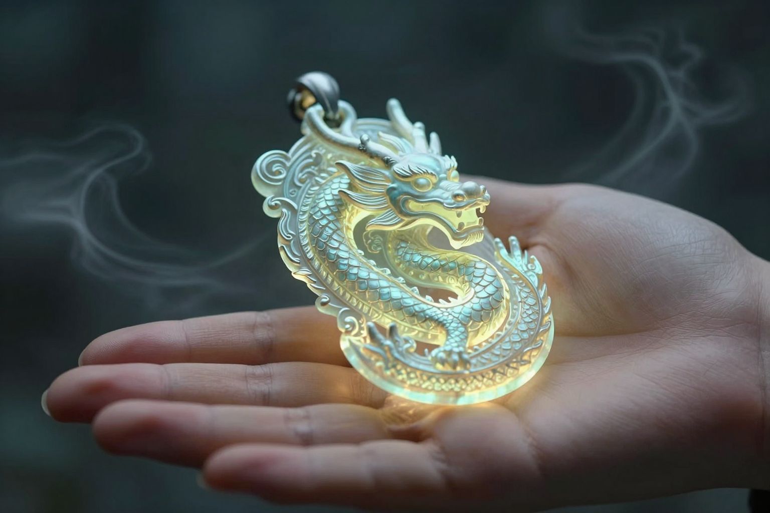 A sárkány amulett álomban a rejtett erő és védelem titkos őrzőjeként ragyog, misztikus bátorságot adva.