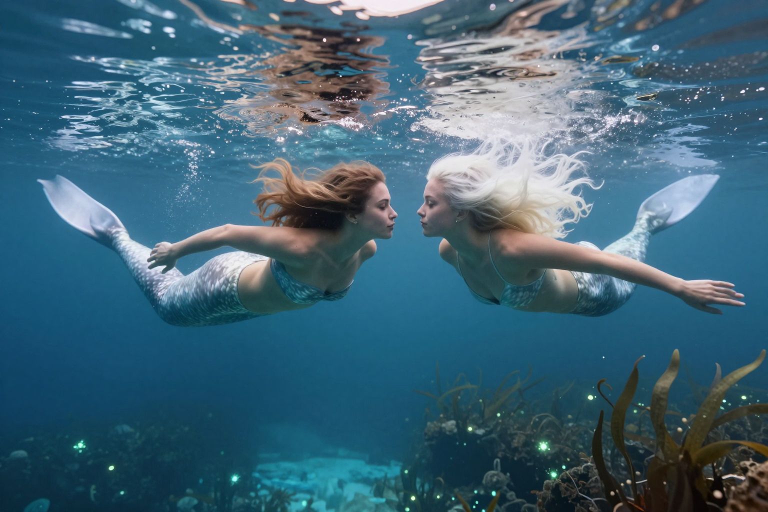 A sellővel való úszás az érzelmek mély tengerébe vezet, ahol a lélek harmóniában ring a misztikus áramlattal.