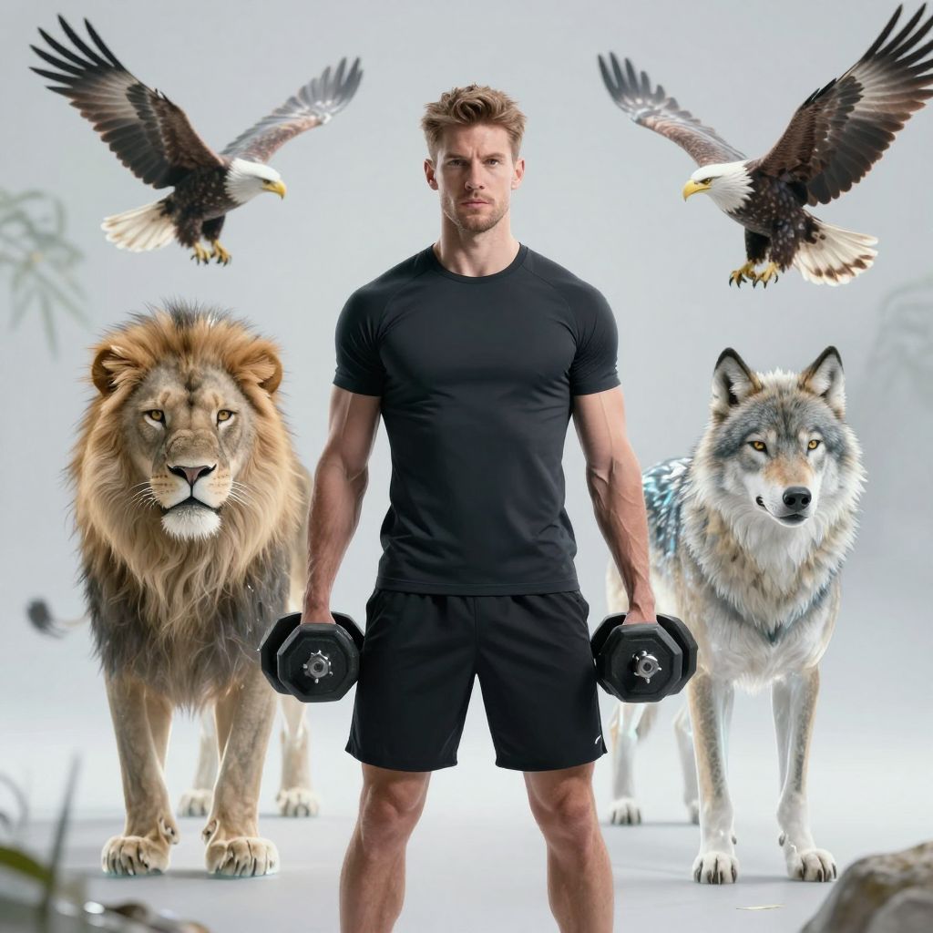 Álmodban az állatok súlyzózása az ösztönök és a tudatos kontroll misztikus táncát jelzi lelked mélyén.