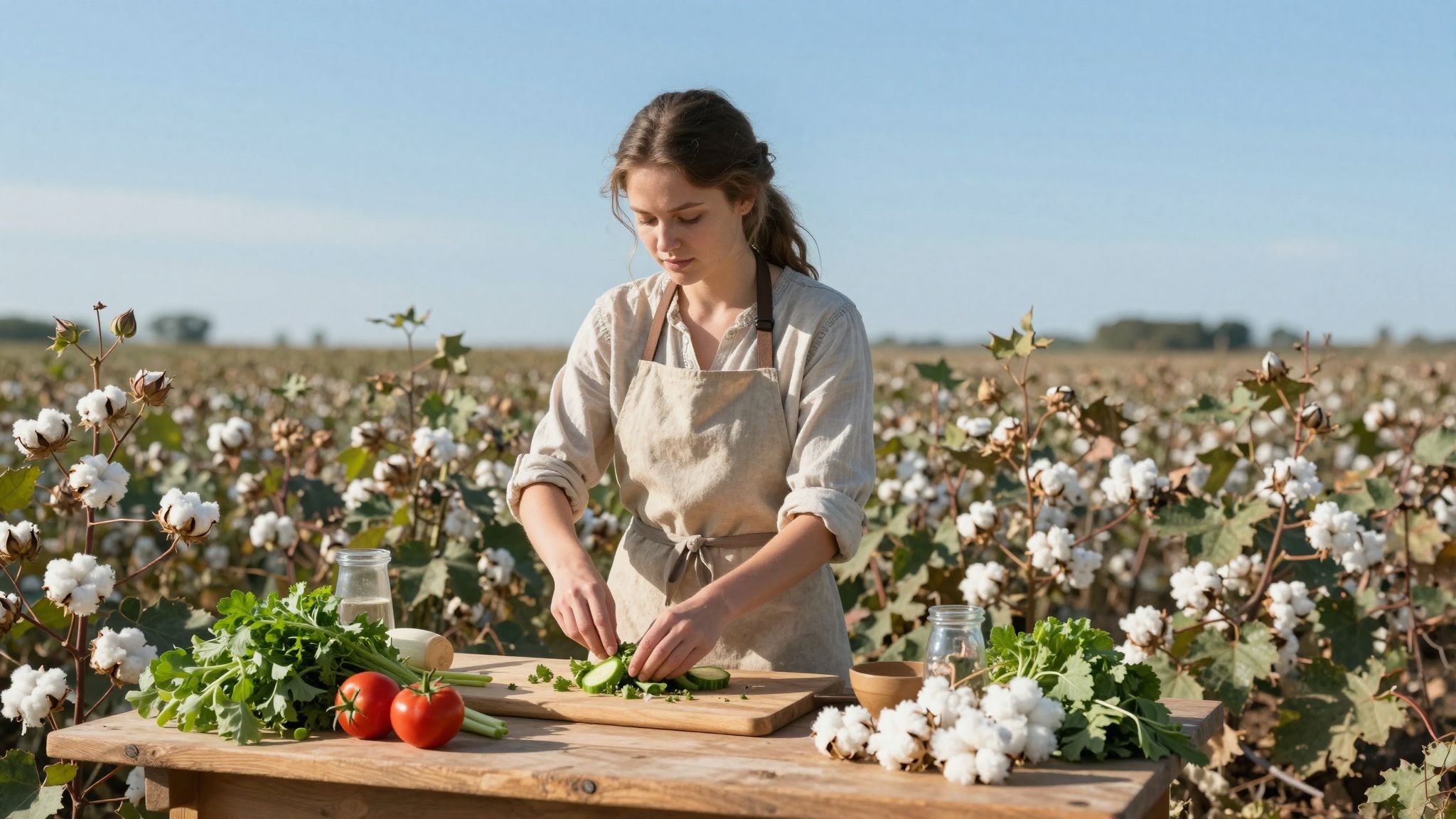 Az álomban a gyapotföldön készített étel a bőség és a kreativitás szimbóluma, a lélek táplálása a természet által.