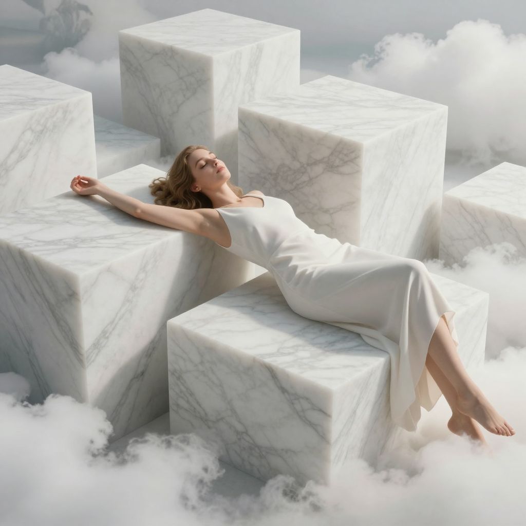 Az álmokban a márvány a mítoszok bölcsességét és az időtlen szépséget szimbolizálja, mély érzelmi utazásokra hívva.