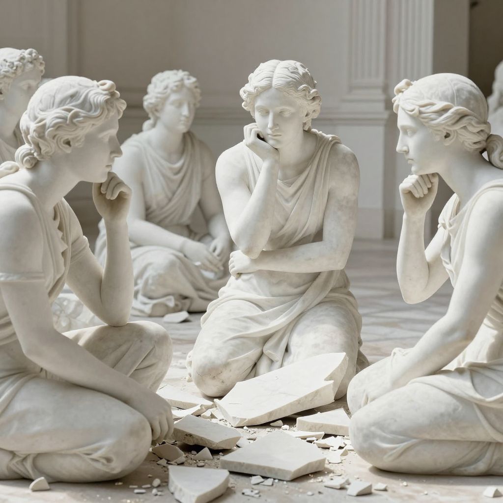 Az álomban megjelenő törött márvány a múlt sebeit és a gyógyulásra váró sejteket szimbolizálja.