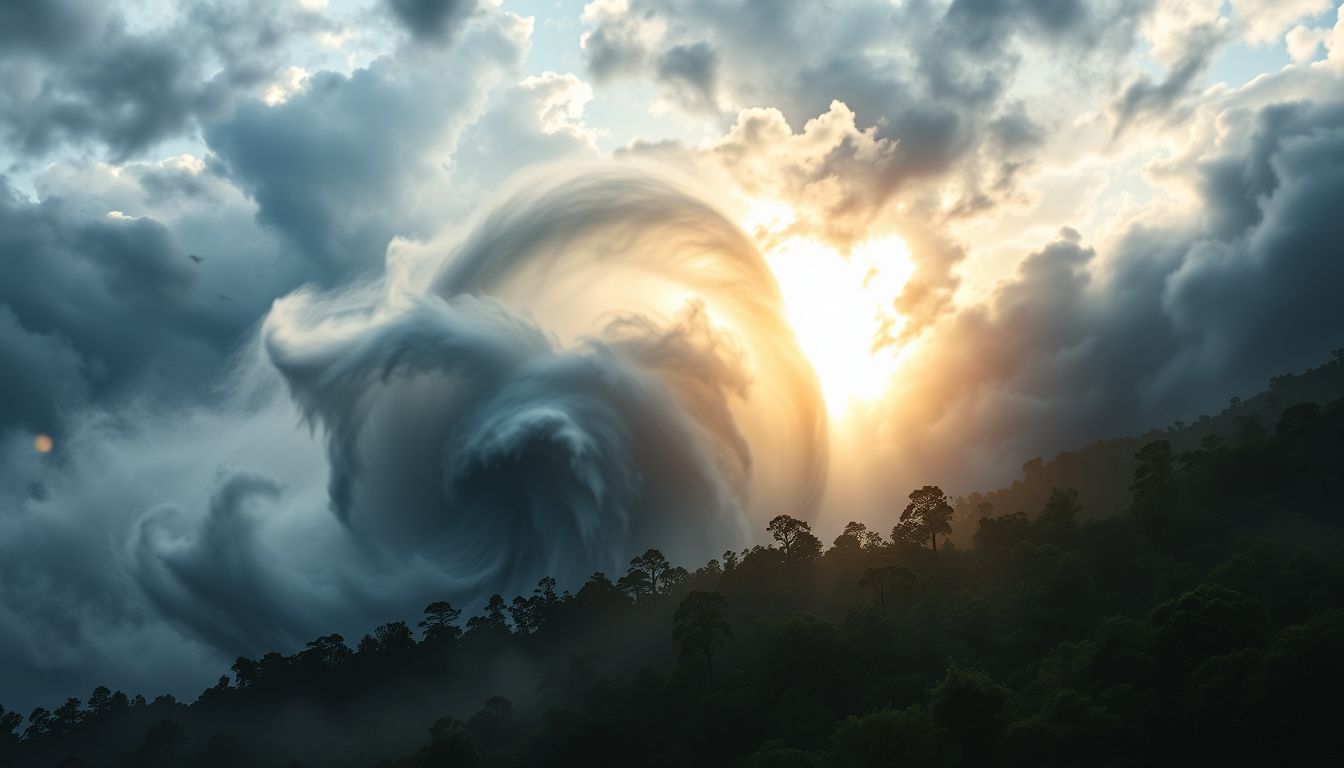 Az orkán álmok a spirituális ébredés viharos szimbolikája.