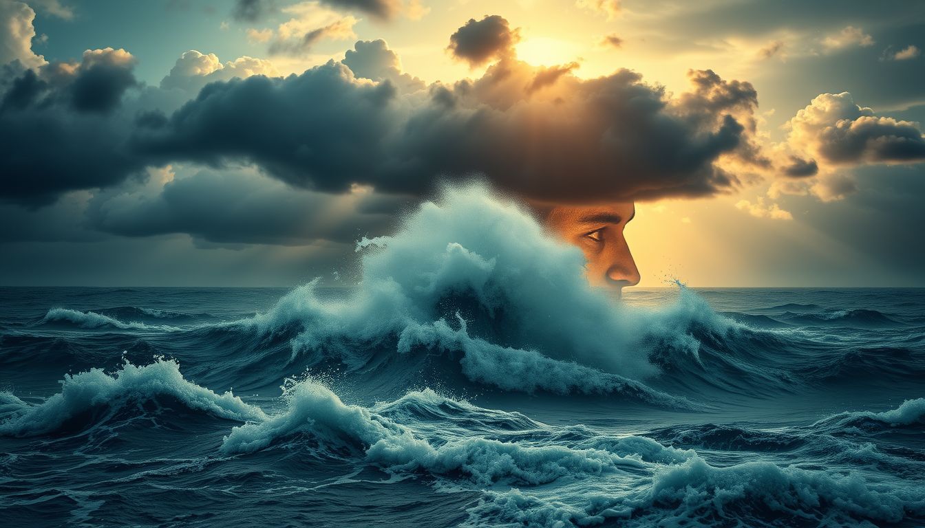 Az orkán álomban a felszínre törő belső feszültséget jelzi.