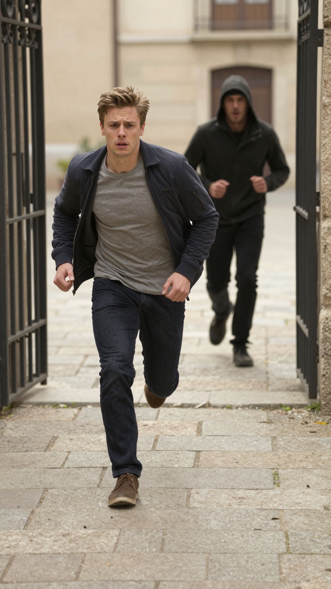 Az udvaron való üldözés álma a lélek menekülését jelzi, melyben a félelem titkos árnyai rejtőznek.