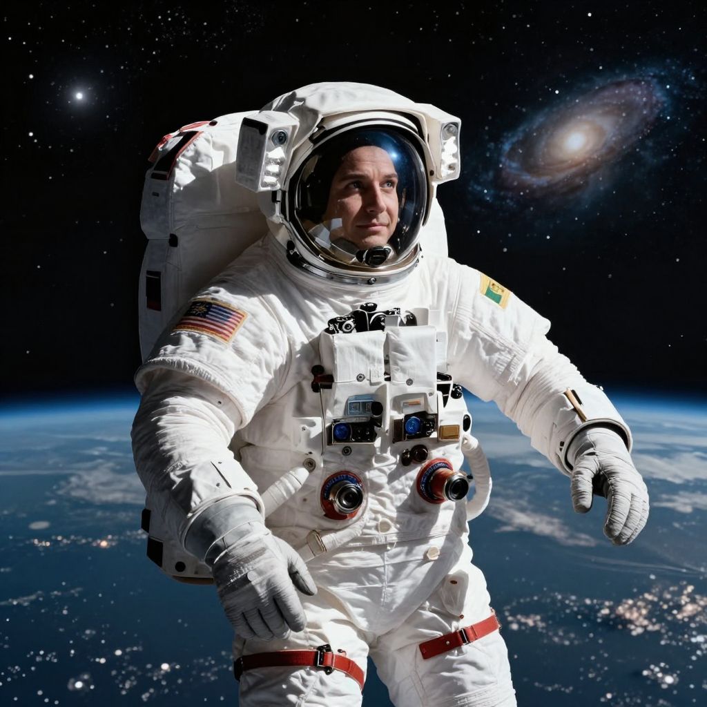 Az űrhajós álomban a csillagok a végtelen reményt és távoli vágyak titkos kapuját tárják fel szívünk mélyén.