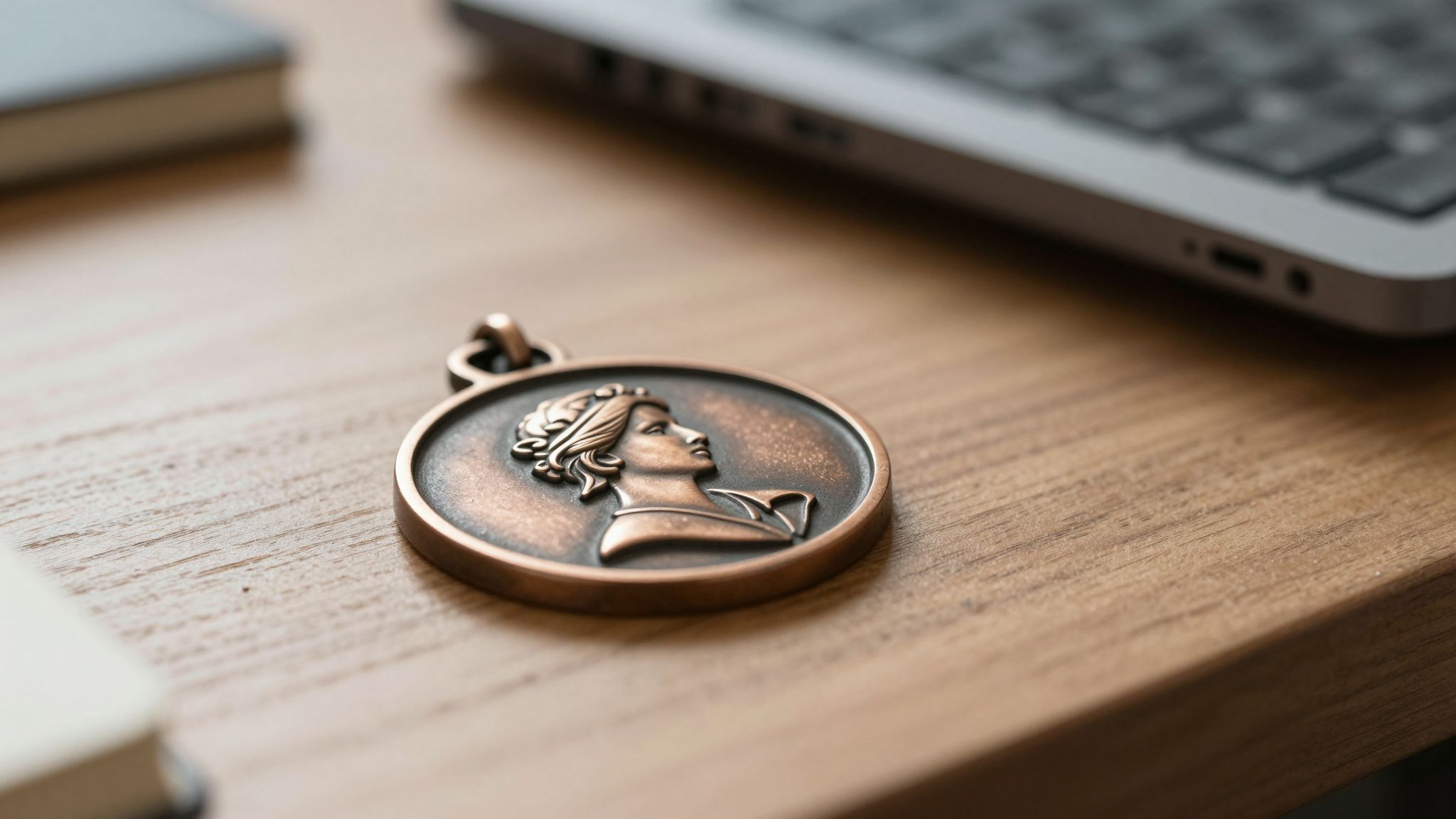 A bronz jelvény az álomban a rejtett érdemeket és a belső erő csendes, mégis mély ragyogását szimbolizálja.