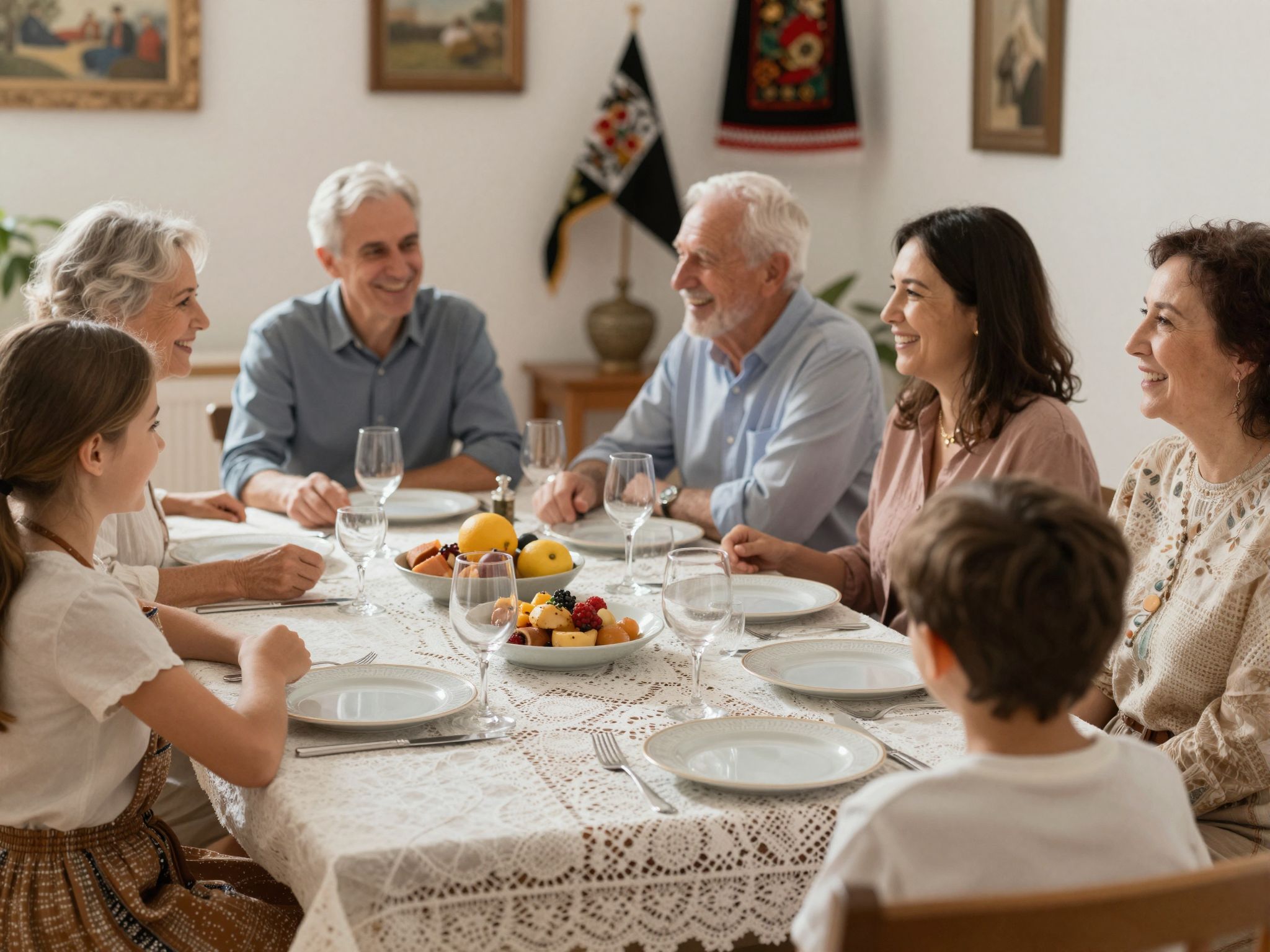 A csipke terítő alatt mesék szövődnek, ahol a családi kötelékek erősebbek, mint a legfinomabb fonalak.