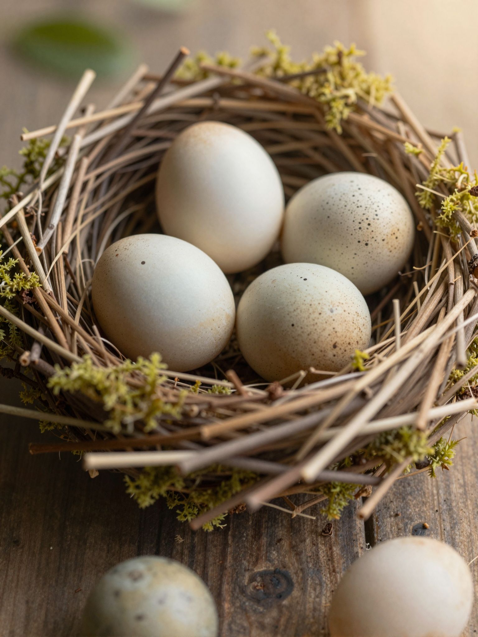 A fészek tojásokkal az álomban az új lehetőségek rejtett melegét és a növekedés ígéretét hordozza.