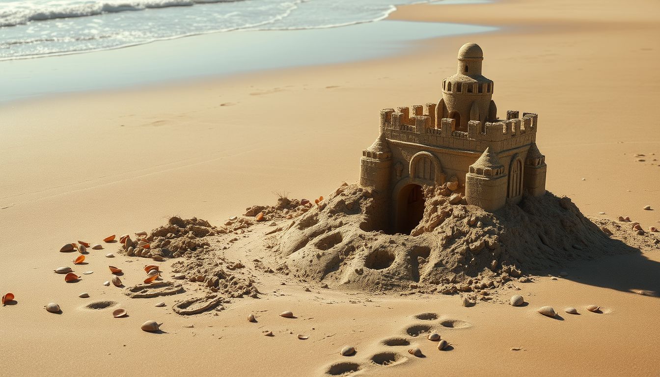 A homokvár a múló emlékek és múltidézés szimbóluma.