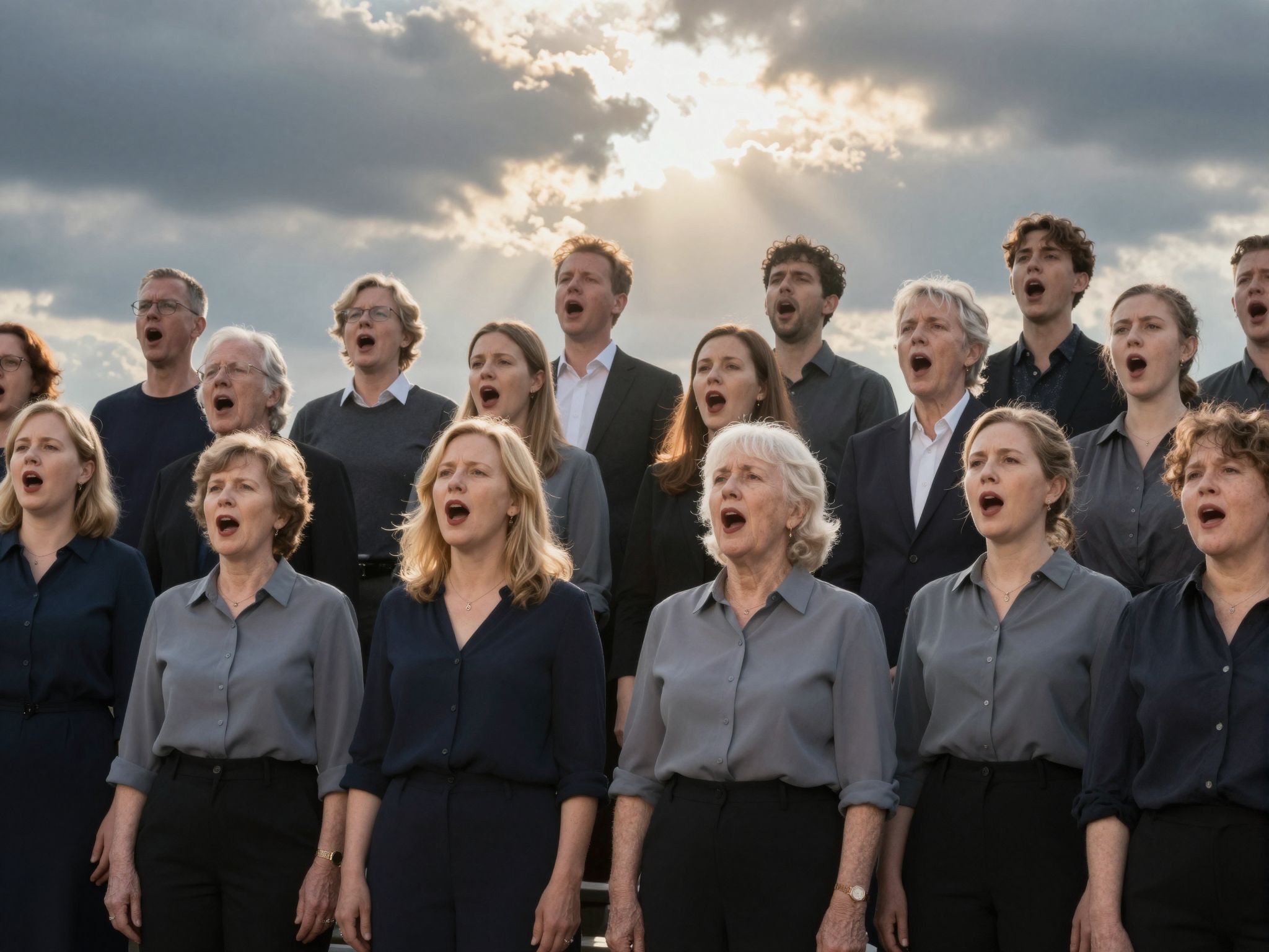 A kórus égi harmóniája az álomban a lélek tisztaságát és az isteni üzenetek titokzatos dallamát hordozza.