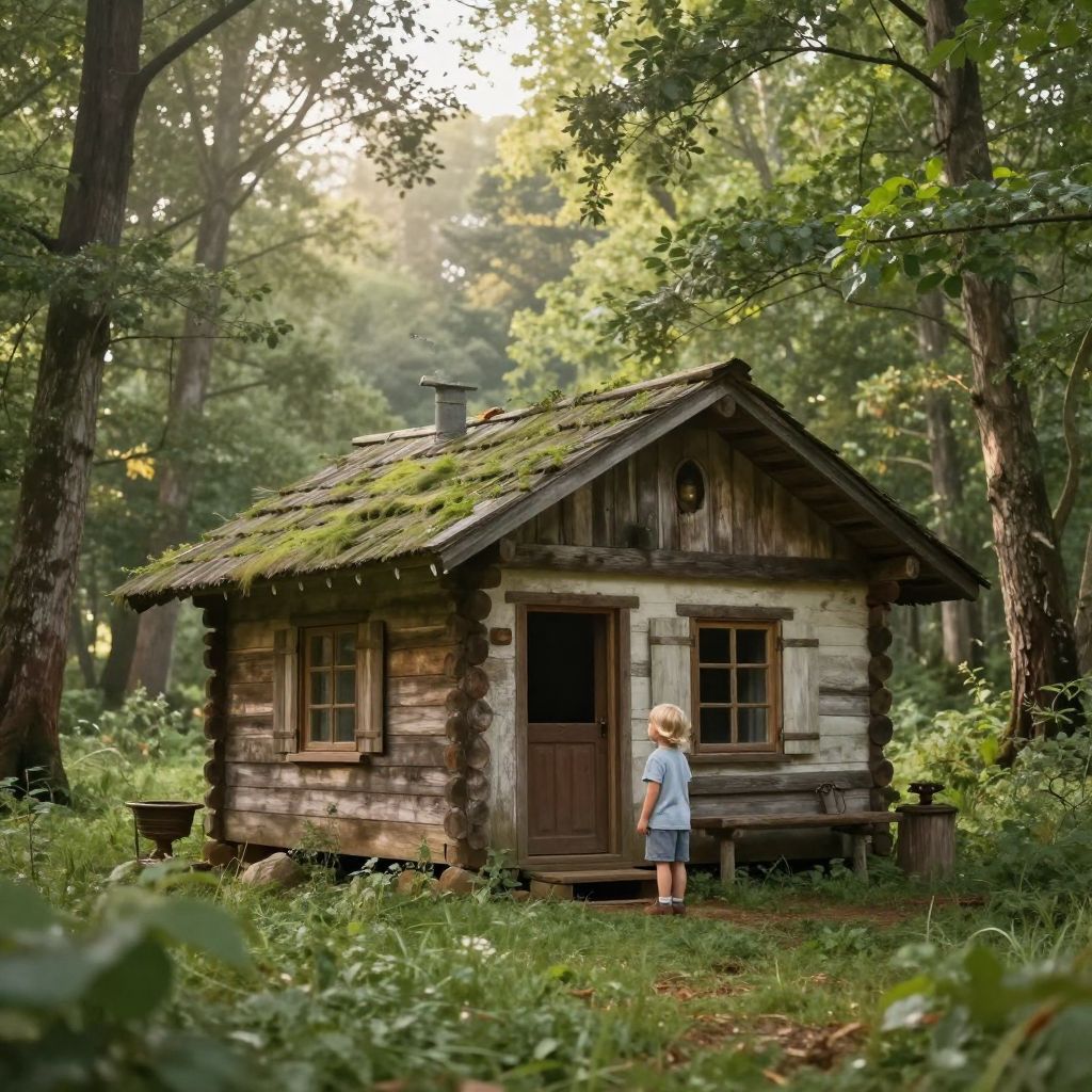 A kunyhó az álomban gyakran a gyermeki ártatlanság és a biztonság vágyát szimbolizálja, rejtett emlékek világát idézve.