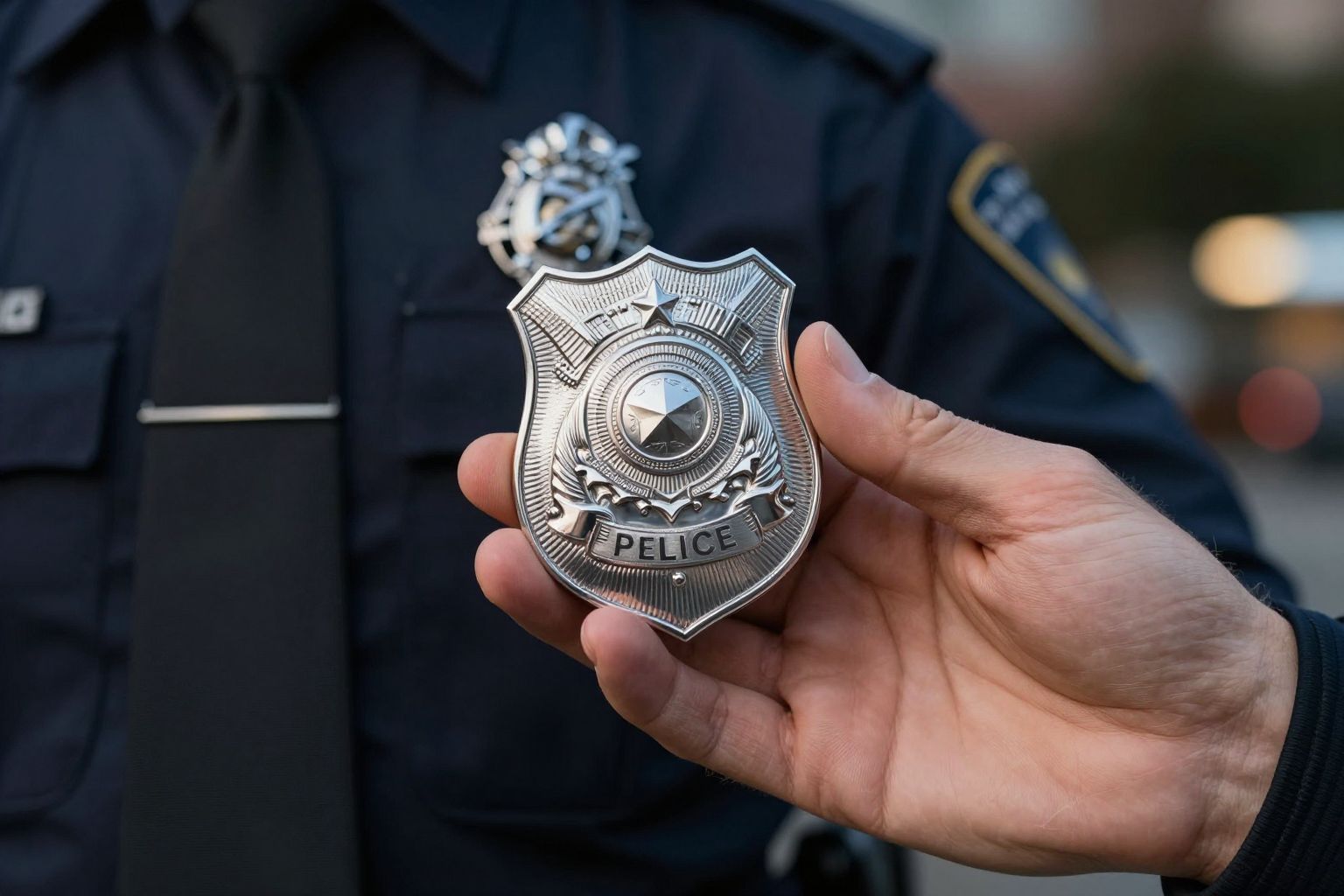 A rendőrségi jelvény álomban az igazság őrzőjeként jelenik meg, mély belső rend és védelmezés vágyát szimbolizálva.