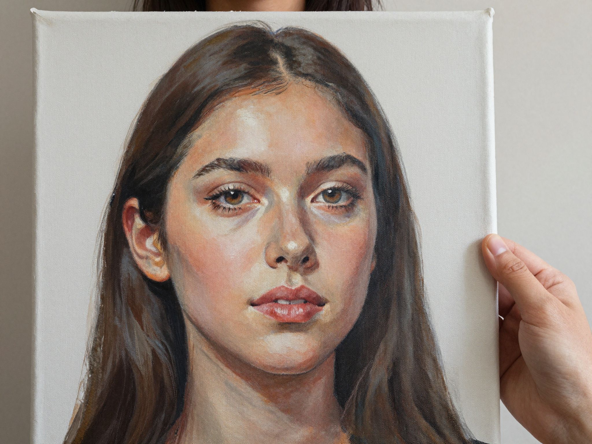 A vászon portréban rejtett arcod tükrözi lelked titkait, ahol önmagad mély varázsa ragyog fel.