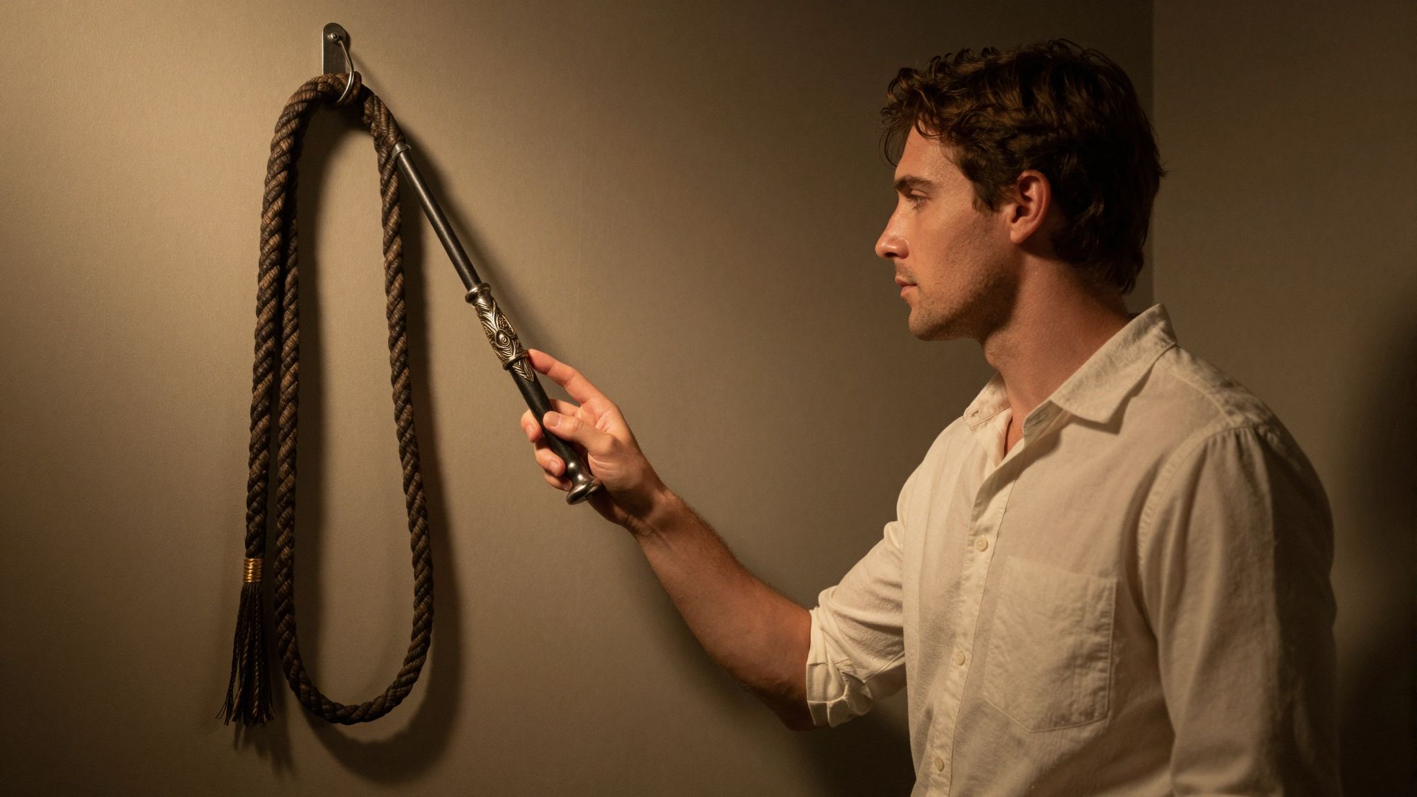 Az álomban megjelenő korbács a rejtett vágyakat és feszültségeket szimbolizálja, tükrözve a belső harcokat.