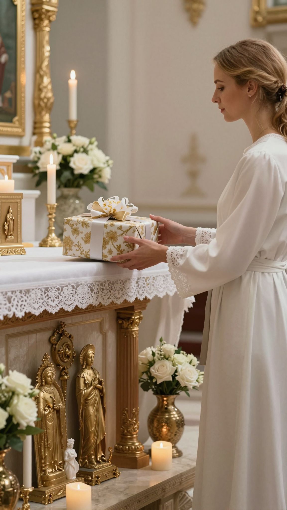 Az oltáron elhelyezett ajándék a szív mélyéből fakadó vágyakat és titkos álmainkat szimbolizálja.