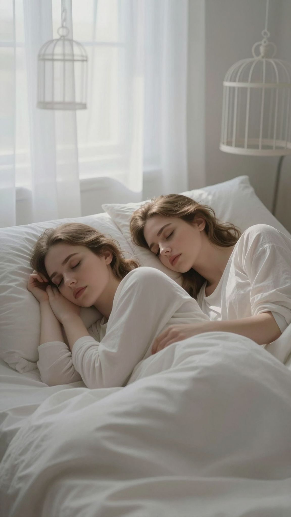 A ketrecek egymás mellett álomban titkokat súgnak, mint elveszett vágyaink és rejtett félelmeink csendes őrzői.