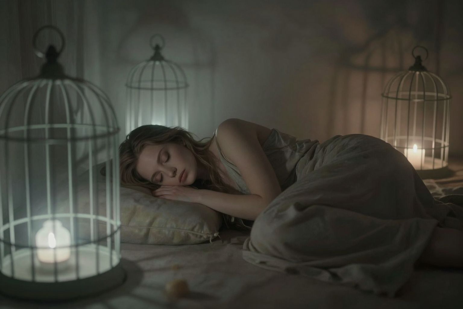 A sötét helyen lévő ketrec álma a rejtett félelmeink és vágyaink mélyére világít, titkos utazásra hívva bennünket.