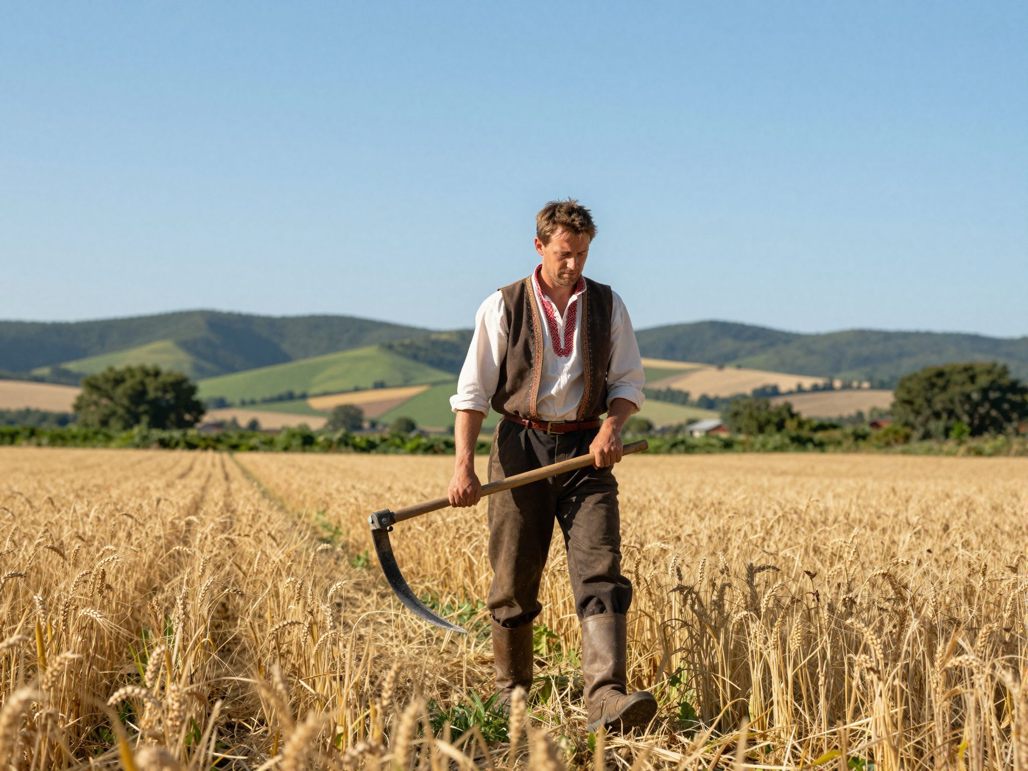 A mezőn kaszával dolgozni az álmokban az élet ciklusait szimbolizálja, utalva a bőségre és a változásra.