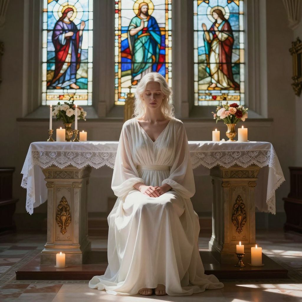 Az oltár mögött rejtőzés a belső titkok felfedezésére, a lélek mélyebb vágyainak megértésére invitál.