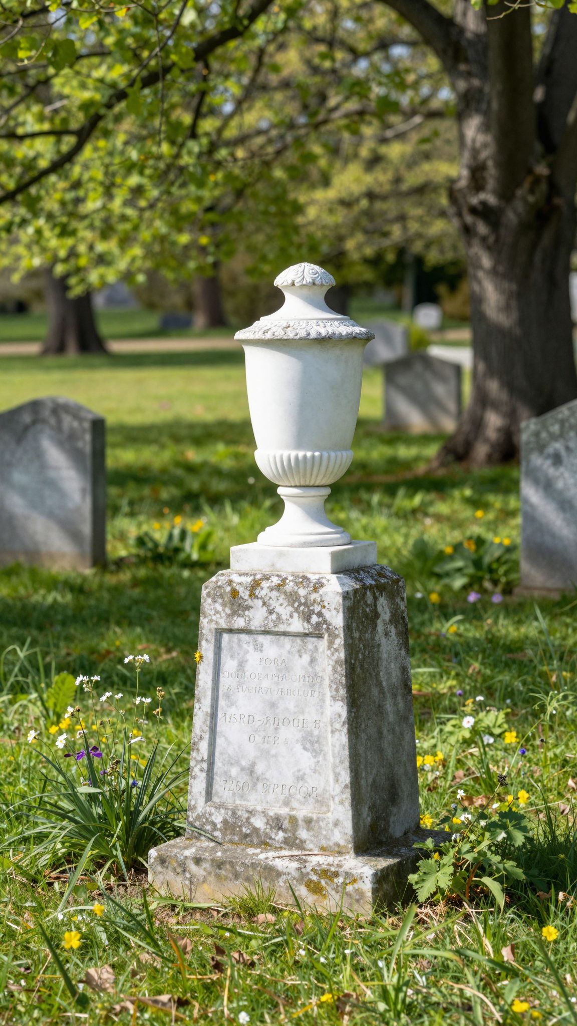 Az urna a temetőben az élet és halál határán lebeg, titkokat rejtve, melyek vágyainkra is utalhatnak.