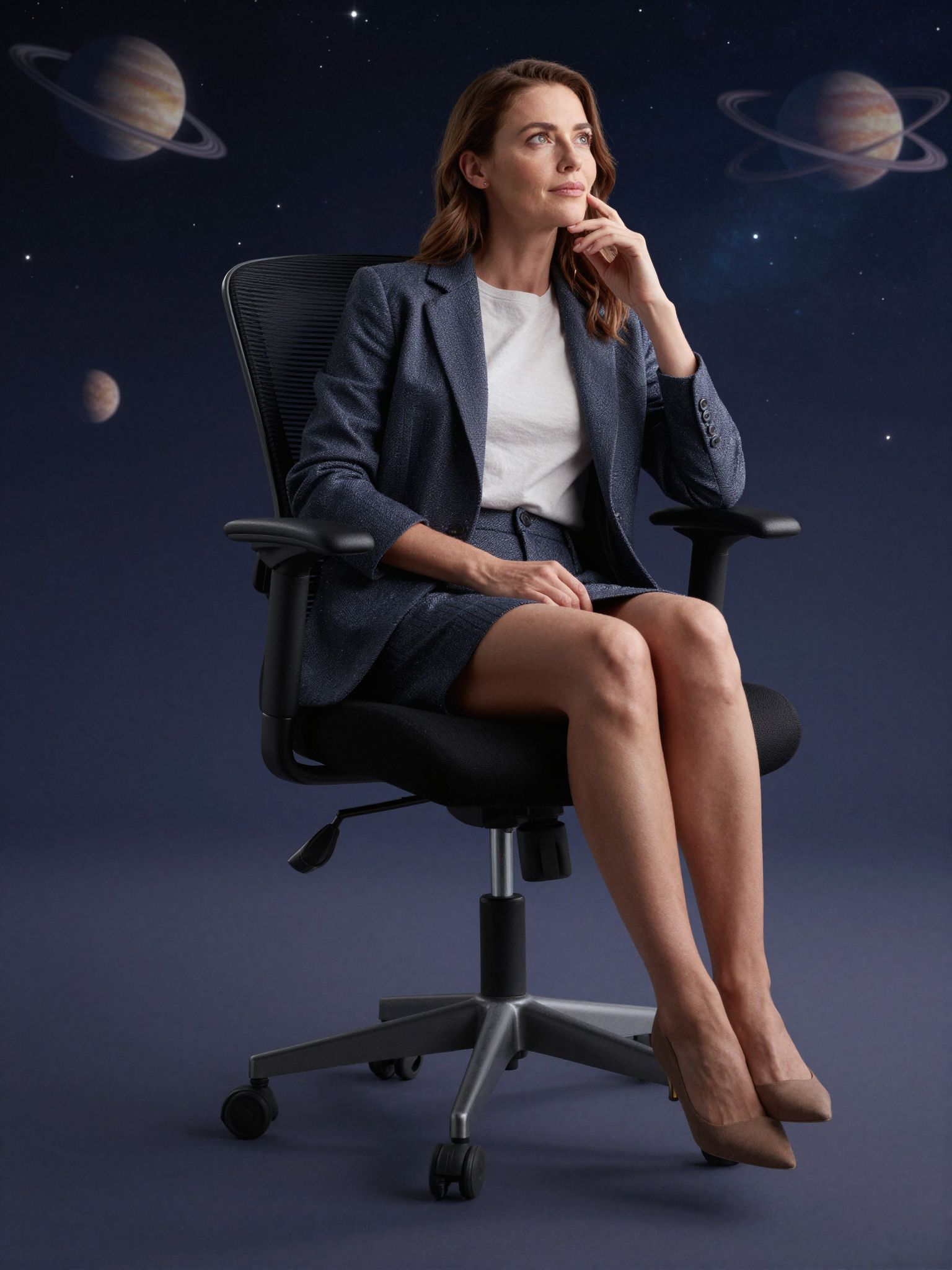 Az űr mélyén, irodaszékben ülve, valódi vágyaink csillagport szórnak álmunkra, és új világok nyílnak meg.