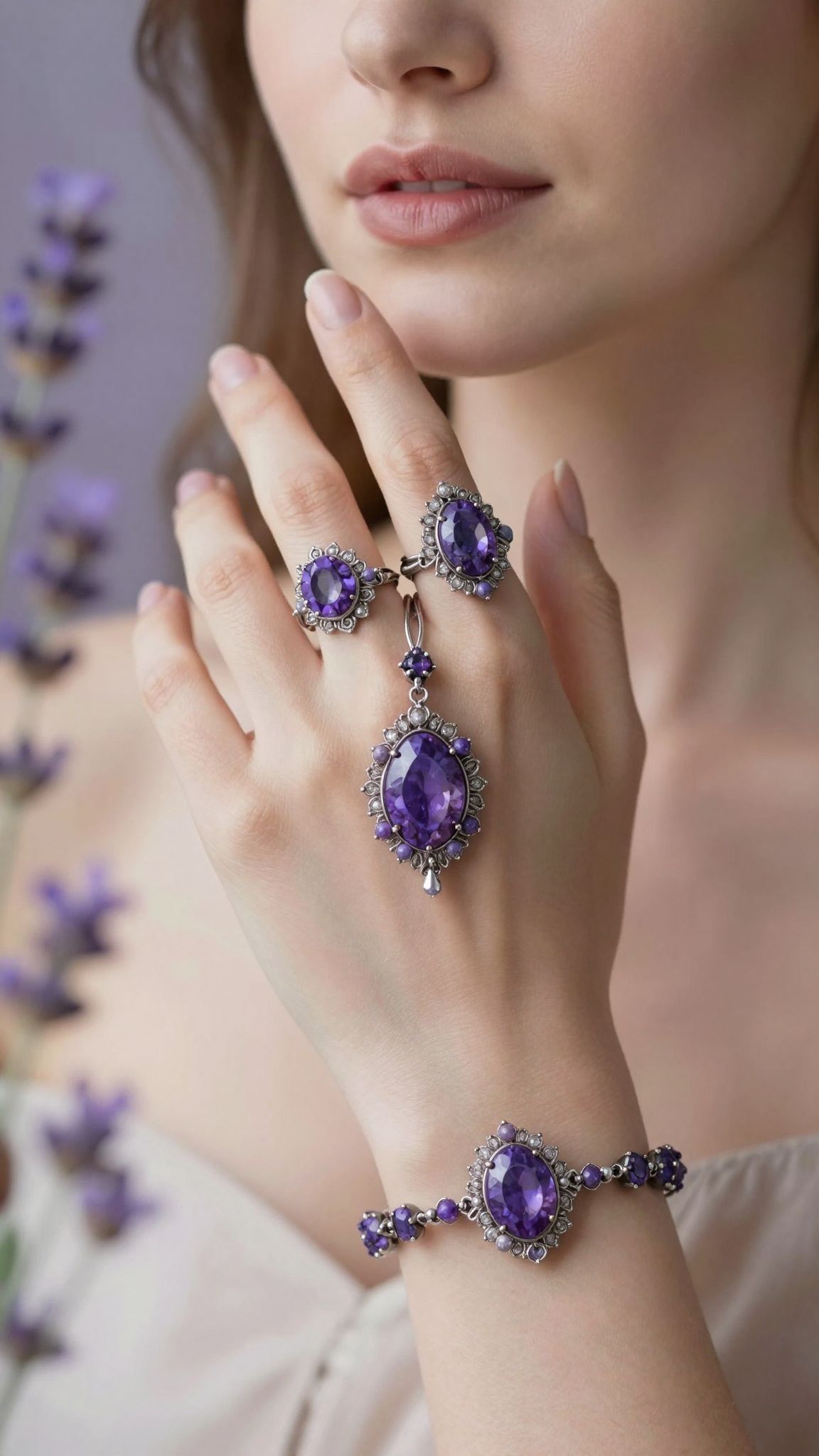 A lila ékszerek nemcsak szépséget, hanem mély spiritualitást is hordoznak, felerősítve az álmok titkos üzeneteit.
