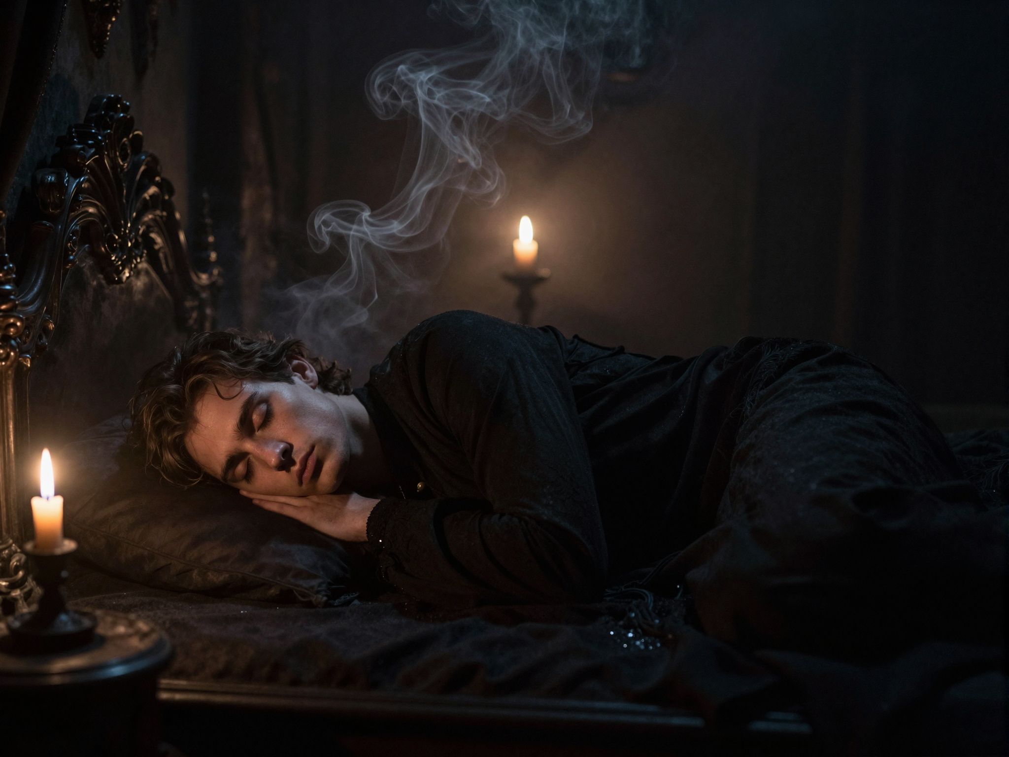 Álomban Sátán jelenléte a félelem határvonalát súrolja, nyikorgó árnyék, mely a lélek legmélyebb titkait fedi fel.