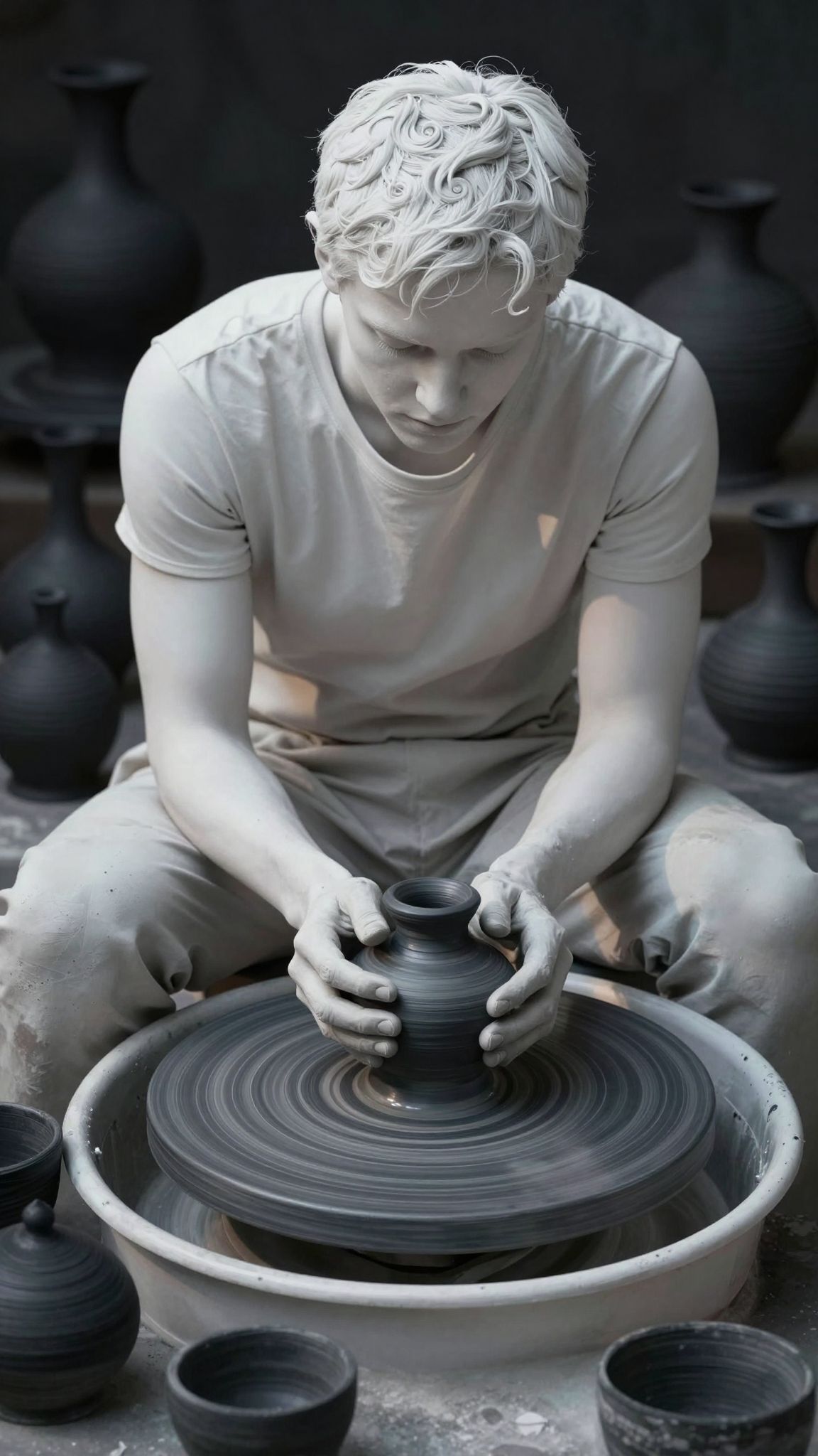 A fekete kerámia az álomban a titkos vágyakat és elfojtott félelmeket hordozza, mélyen a lélek sötétjében.