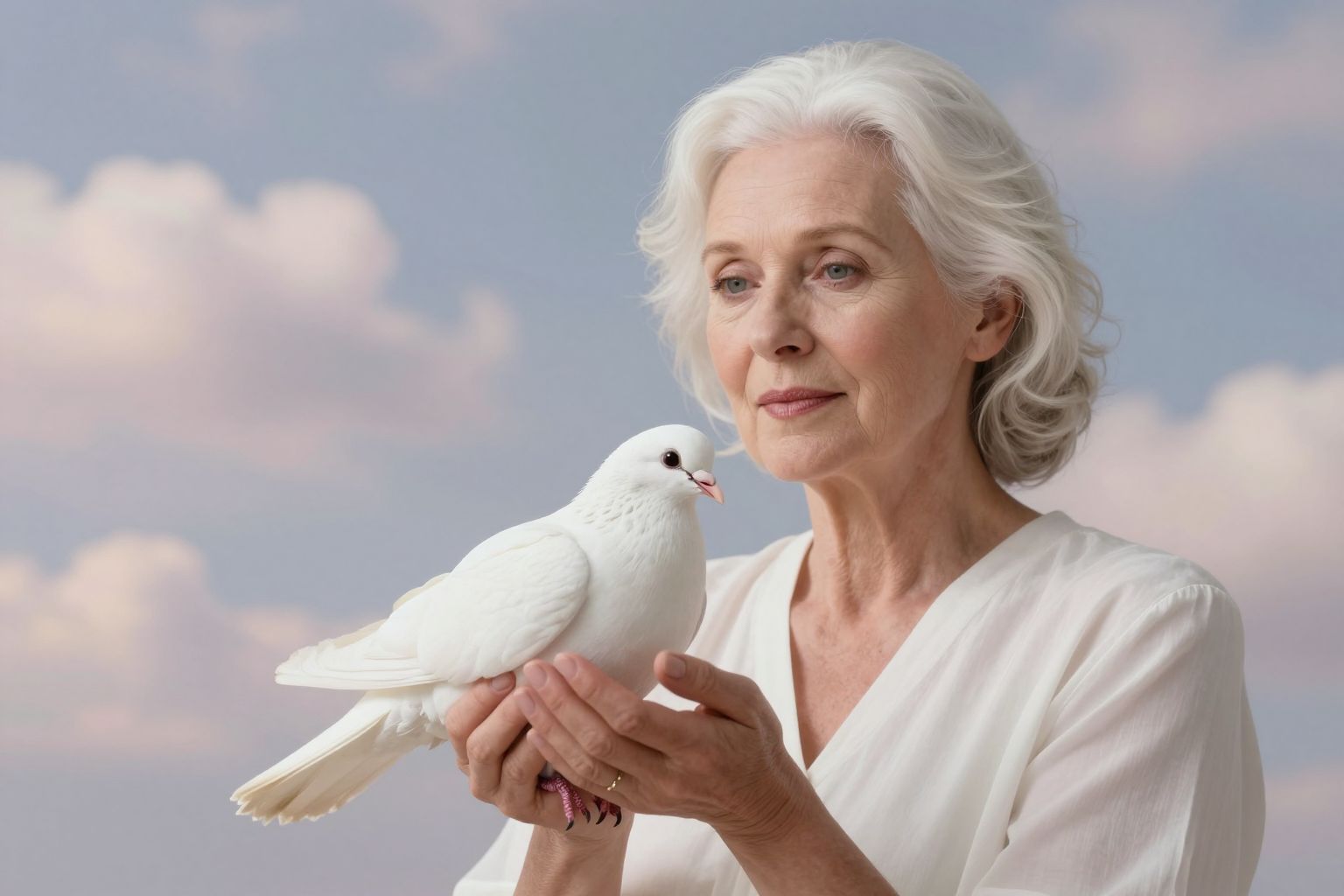 A galamb a kézben álomban a béke és bizalom szimbóluma, ami új lehetőségek kapuját nyitja meg.