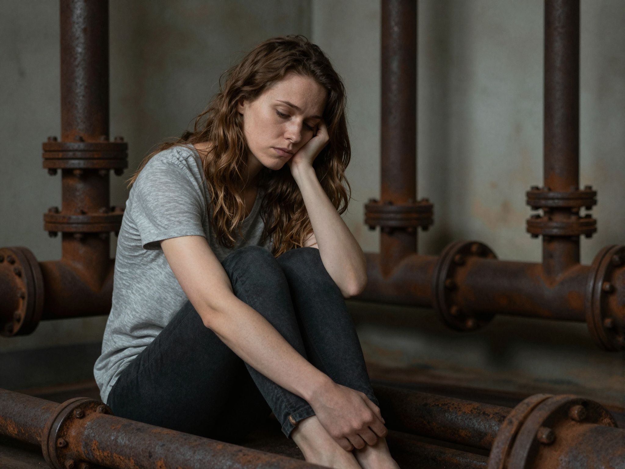 A rozsdás cső az elakadt érzelmek szimbóluma; a múlt sebei még mindig befolyásolják a jövő kapcsolatainkat.