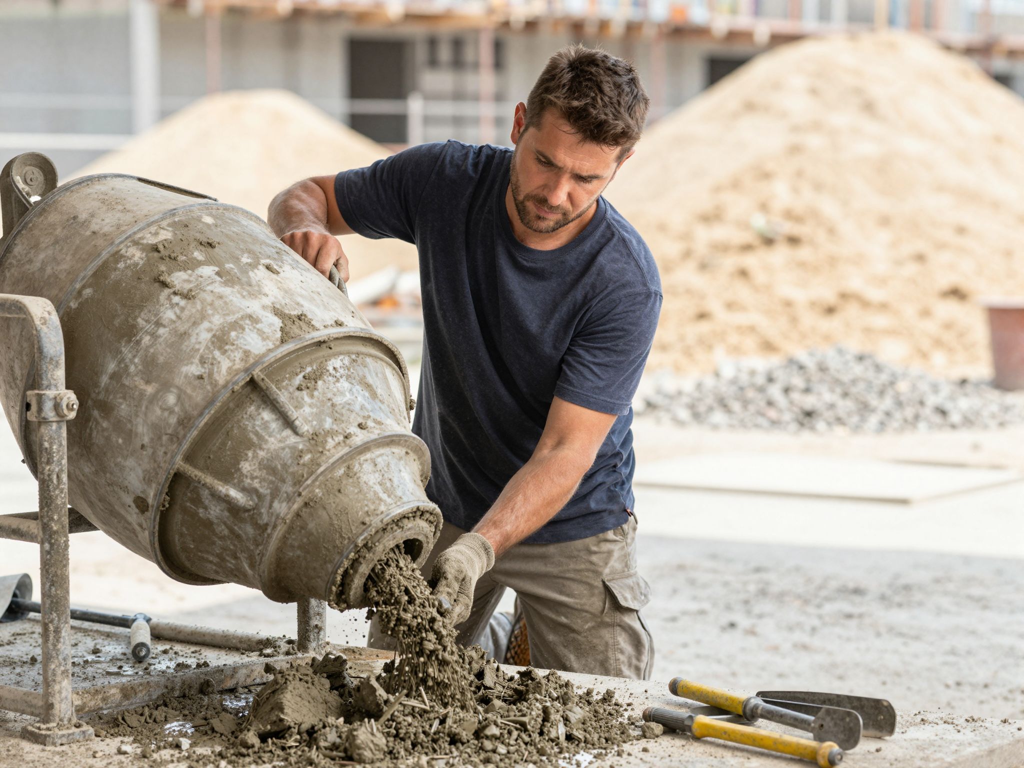 A betonkeverővel való sárazás álma gyakran utal a belső érzelmi zűrzavarra, amelyből új, erősebb alapok születhetnek.