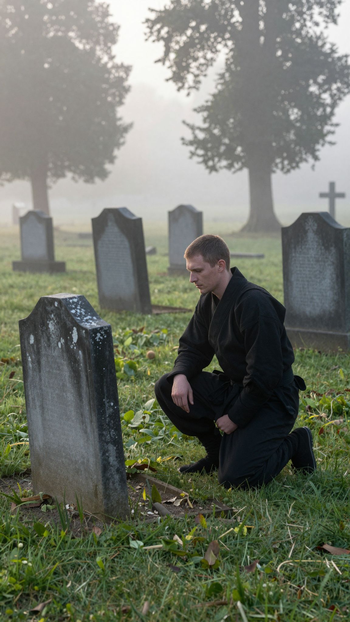 A ninja temető titokzatos hely, ahol az álmok sötét árnyékai és a múlt harcosainak szellemei találkoznak.